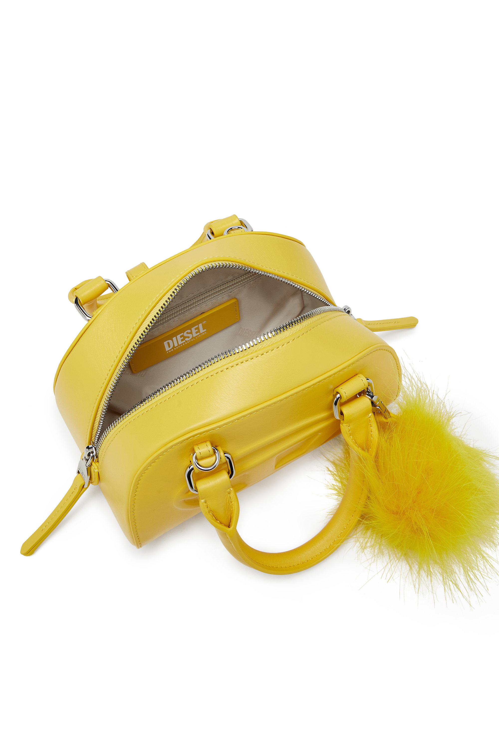 Diesel - 1DR DOME CROSSBODY, Woman's 1DR Dome-Mini bowling bag in nappa leather in Yellow - 3