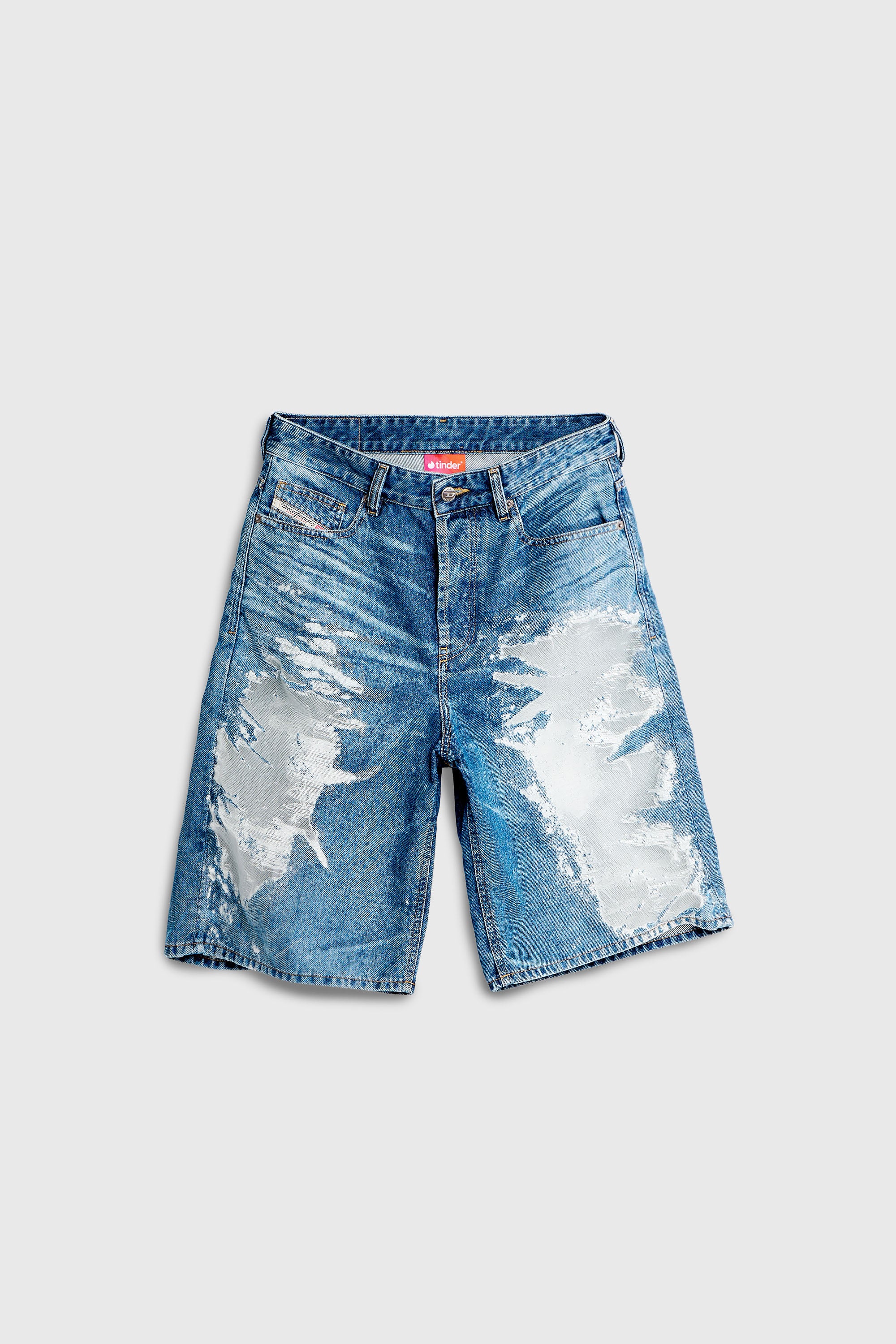 Diesel - PR-DE-SIRE-SHORT, Unisex's Shorts in devor&eacute; denim in Medium blue - 2