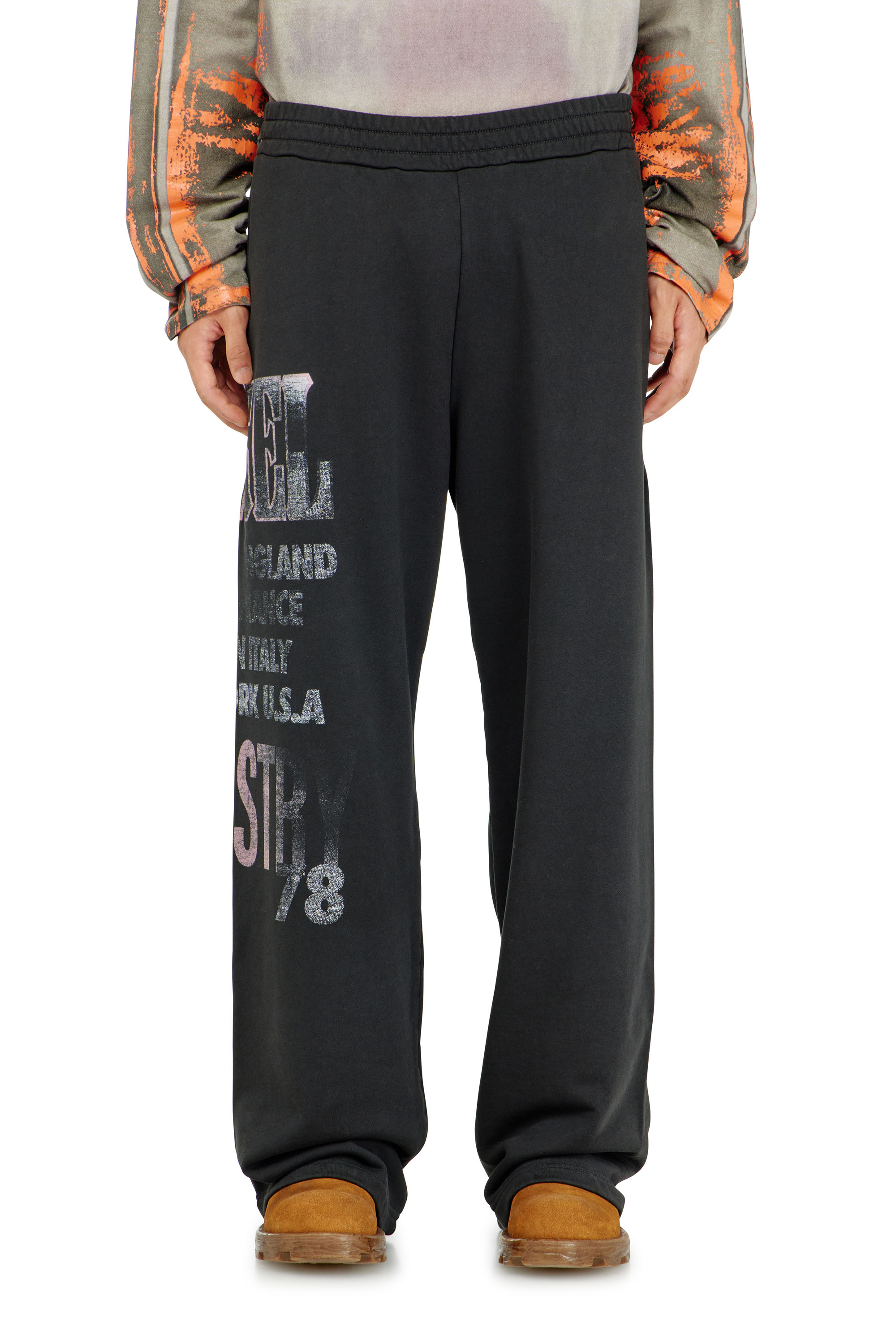 Diesel - P-ILL, Man's Sweatpants with concert graphics in Black - 2