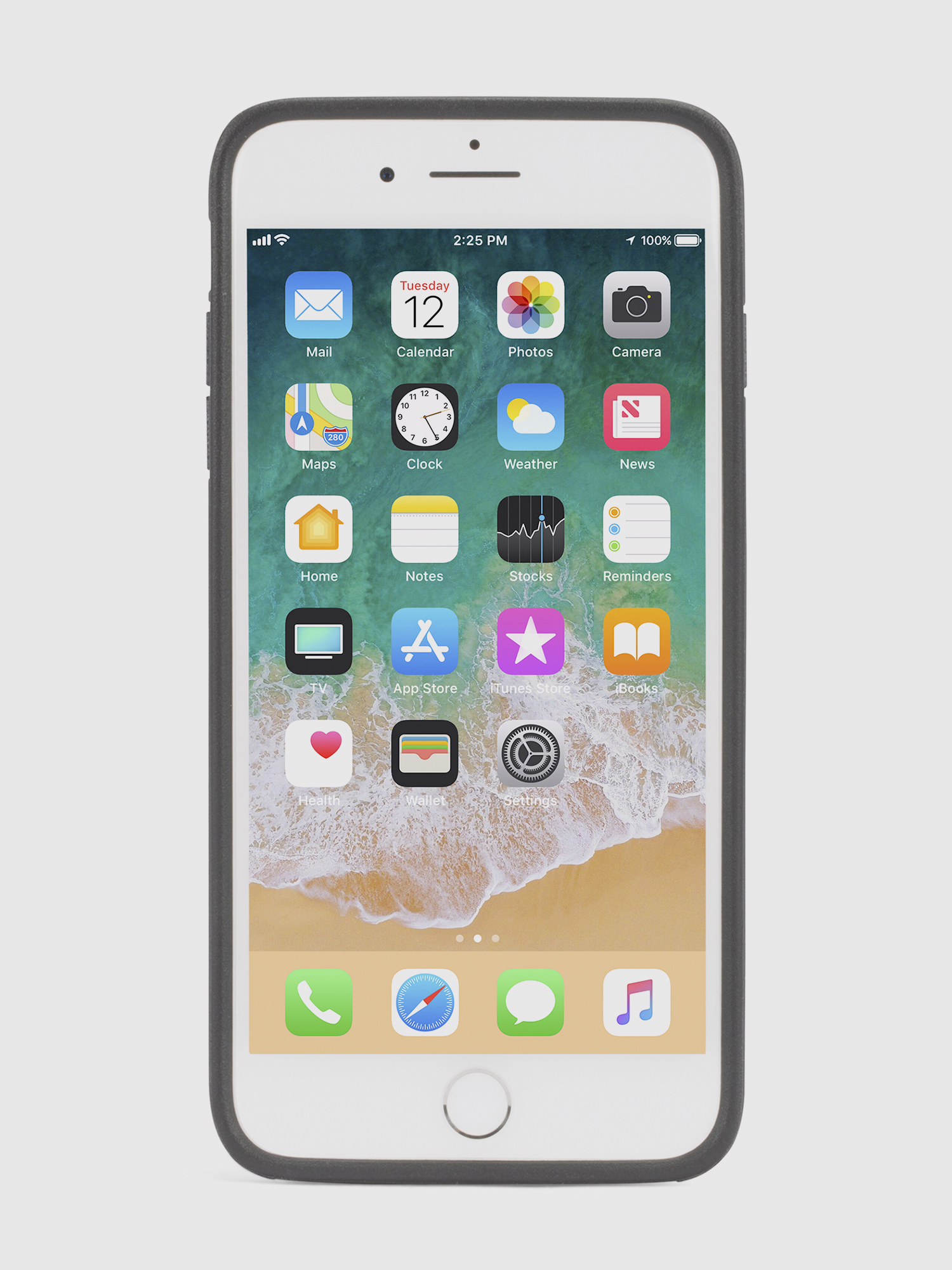 BLACK LINED LEATHER IPHONE 8/7/6s/6 CASE, 