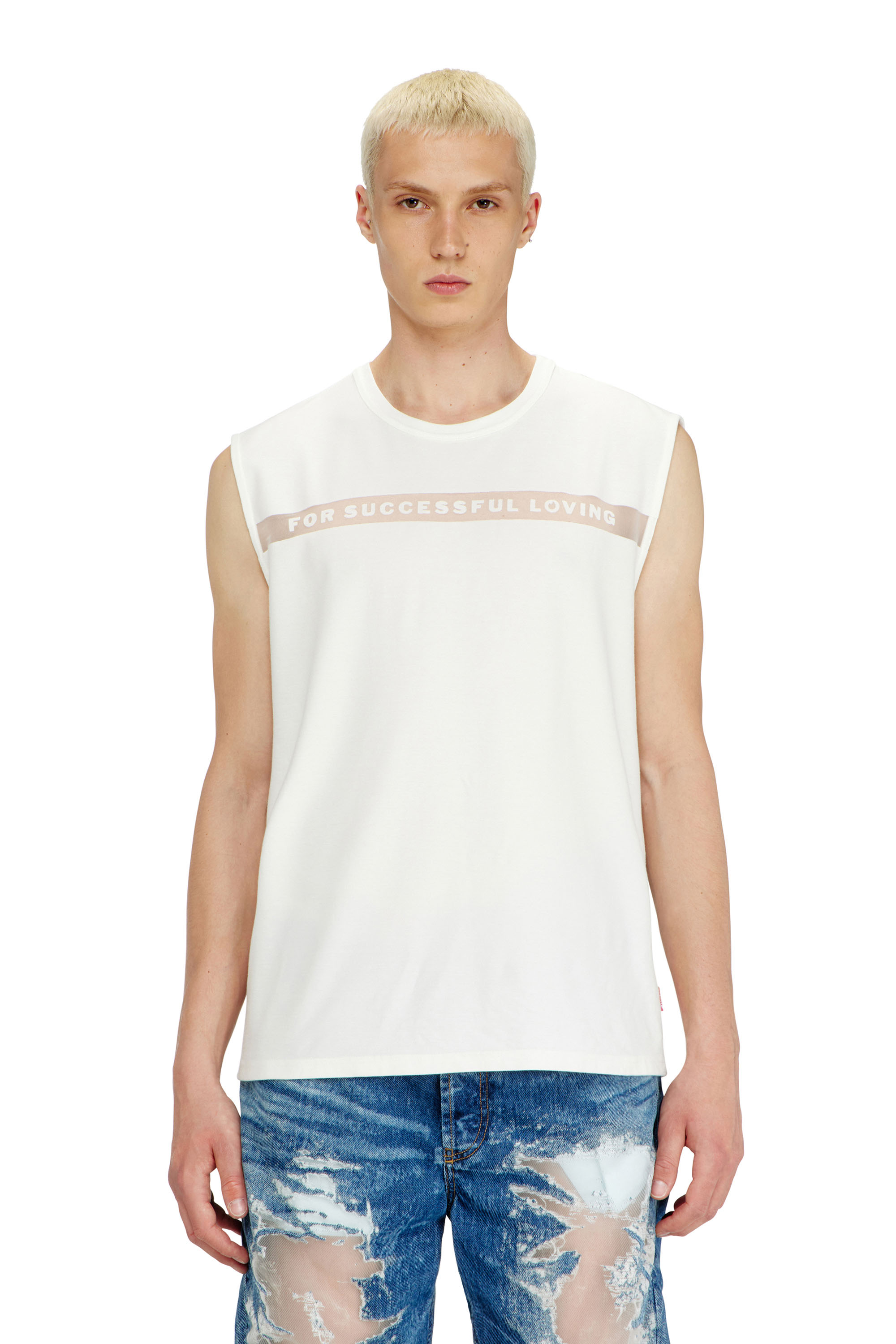 Diesel - PR-T-NORM-BISC-MATI-R, Unisex's Tank top with For Successful Loving logo in White - 2