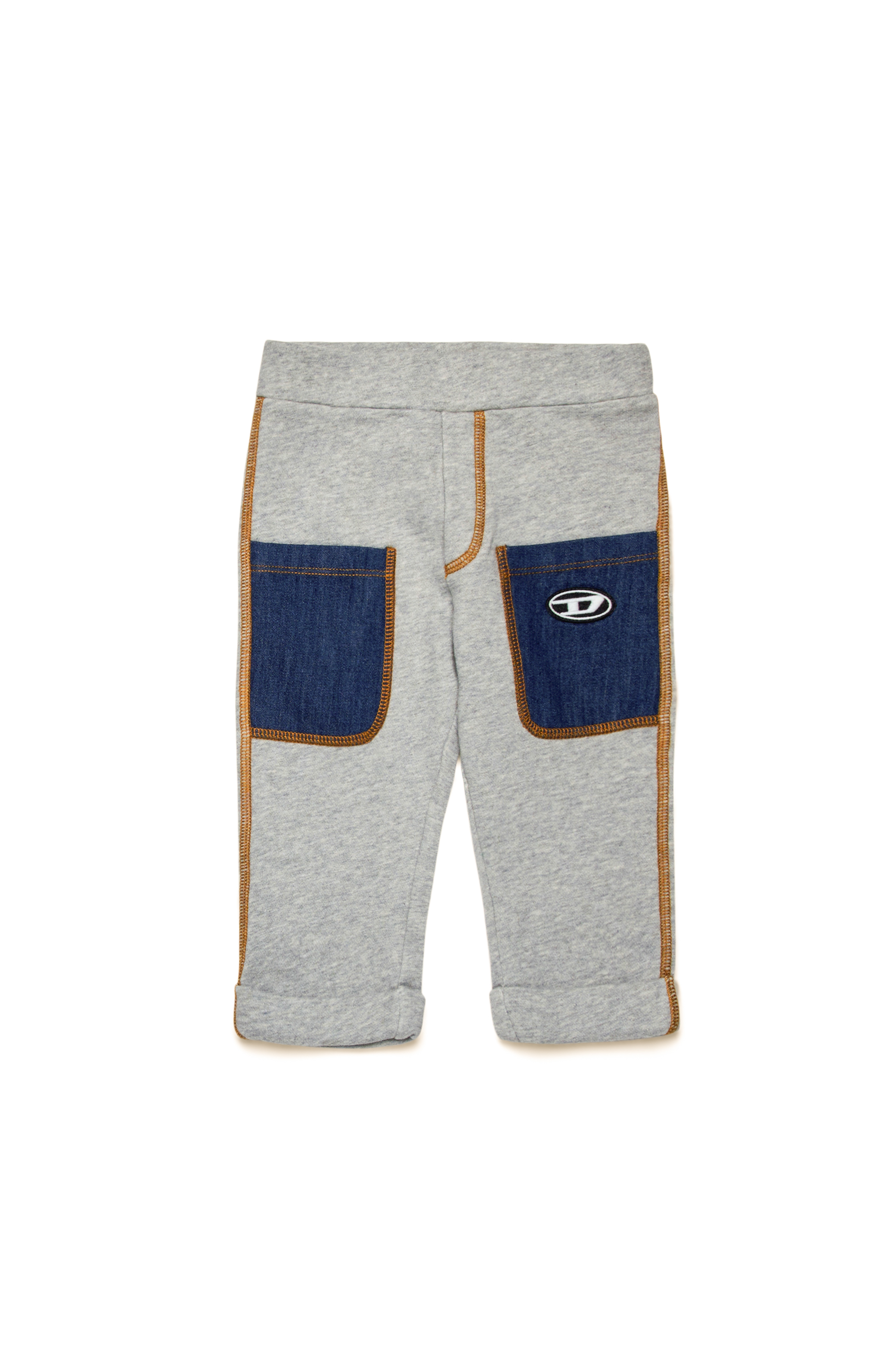 Diesel - POKKYB, Man's Sweatpants with denim pockets in Grey/Blue - 1