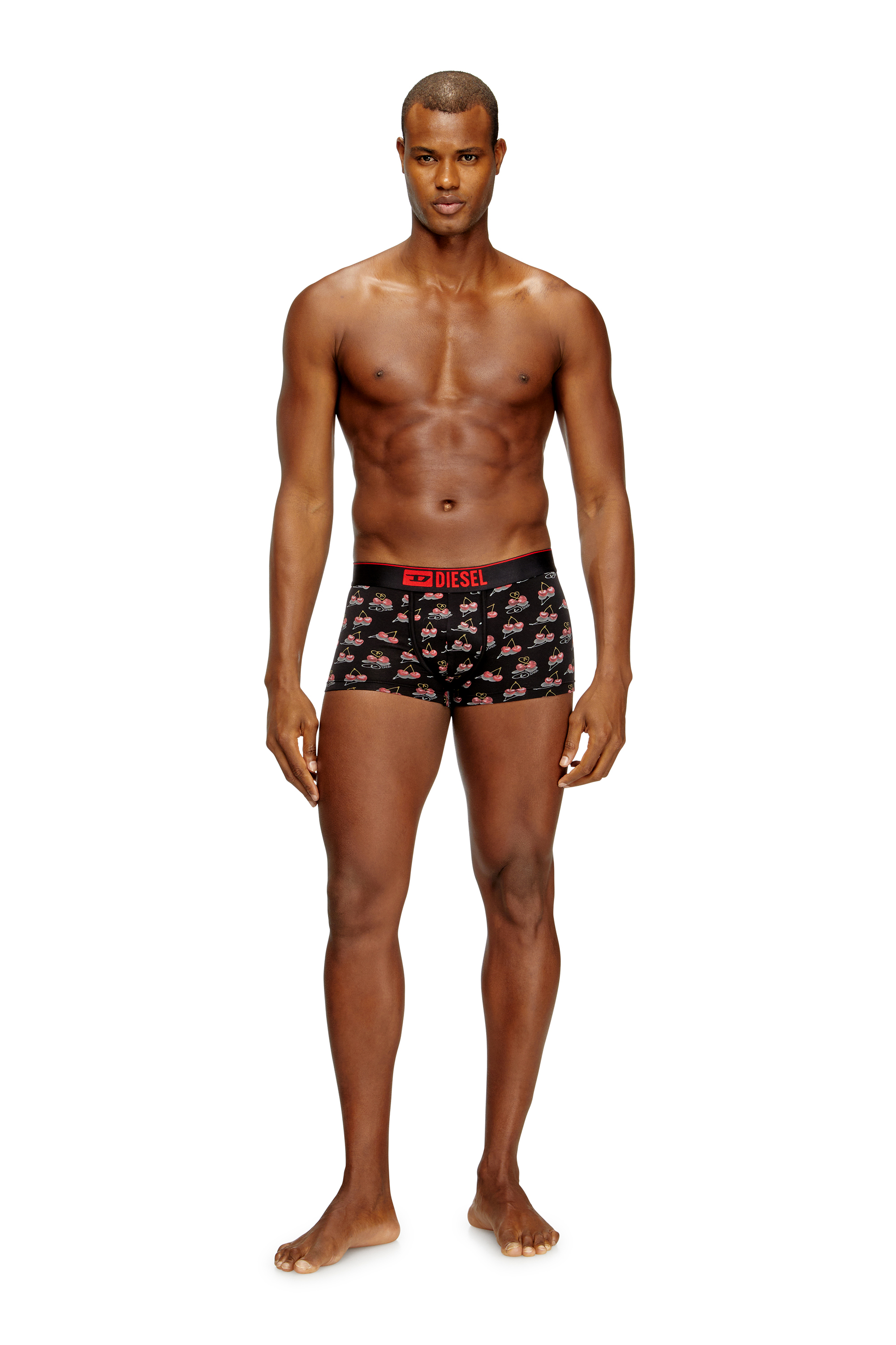 Diesel - DAMIEN-GFT-3PACK, Man's 3-pack of cherry-heart boxer shorts in Black/Red - 1