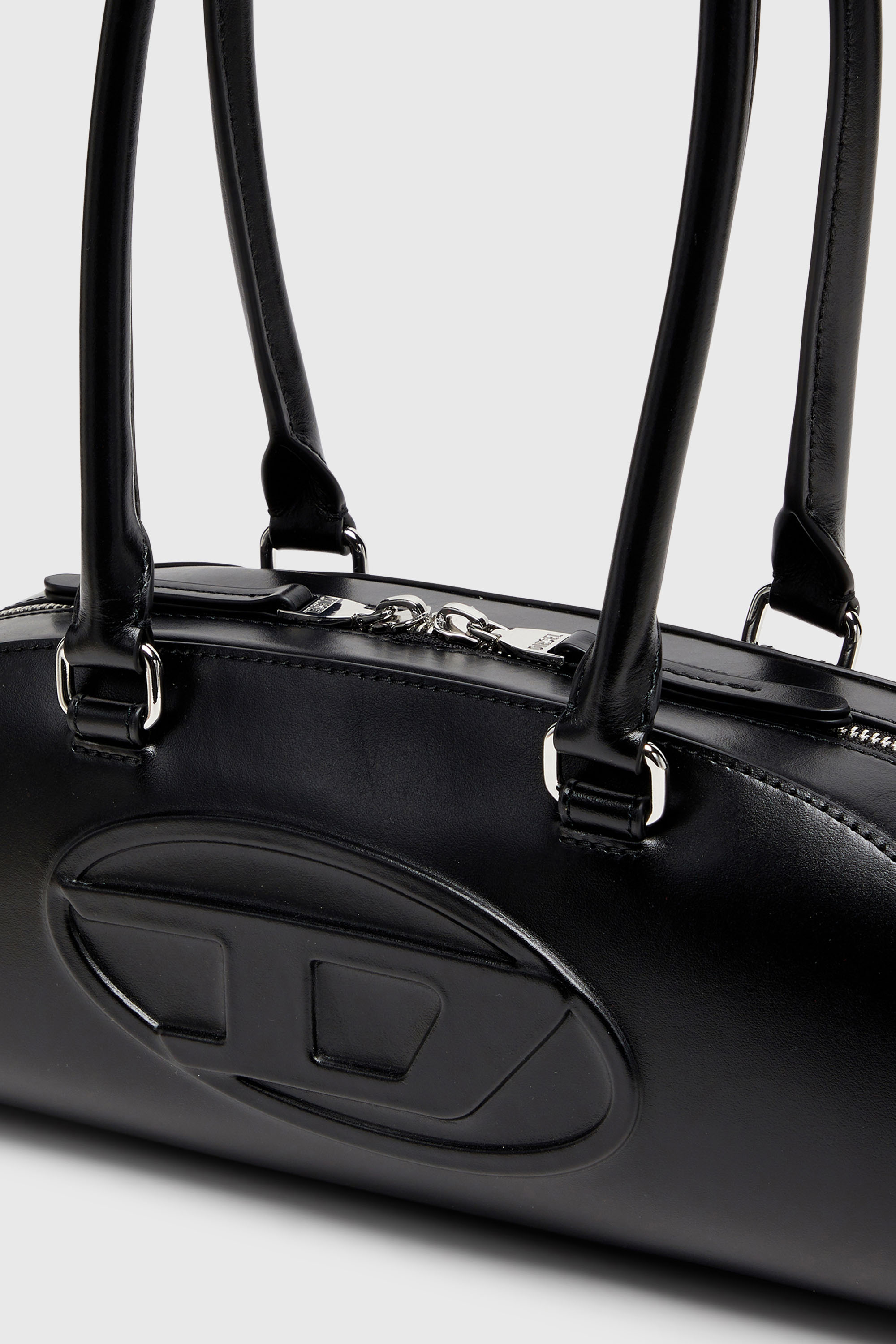 Diesel - 1DR DOME SHOULDER EW, Woman's 1DR Dome - Elongated bowling bag in leather in Black - 5