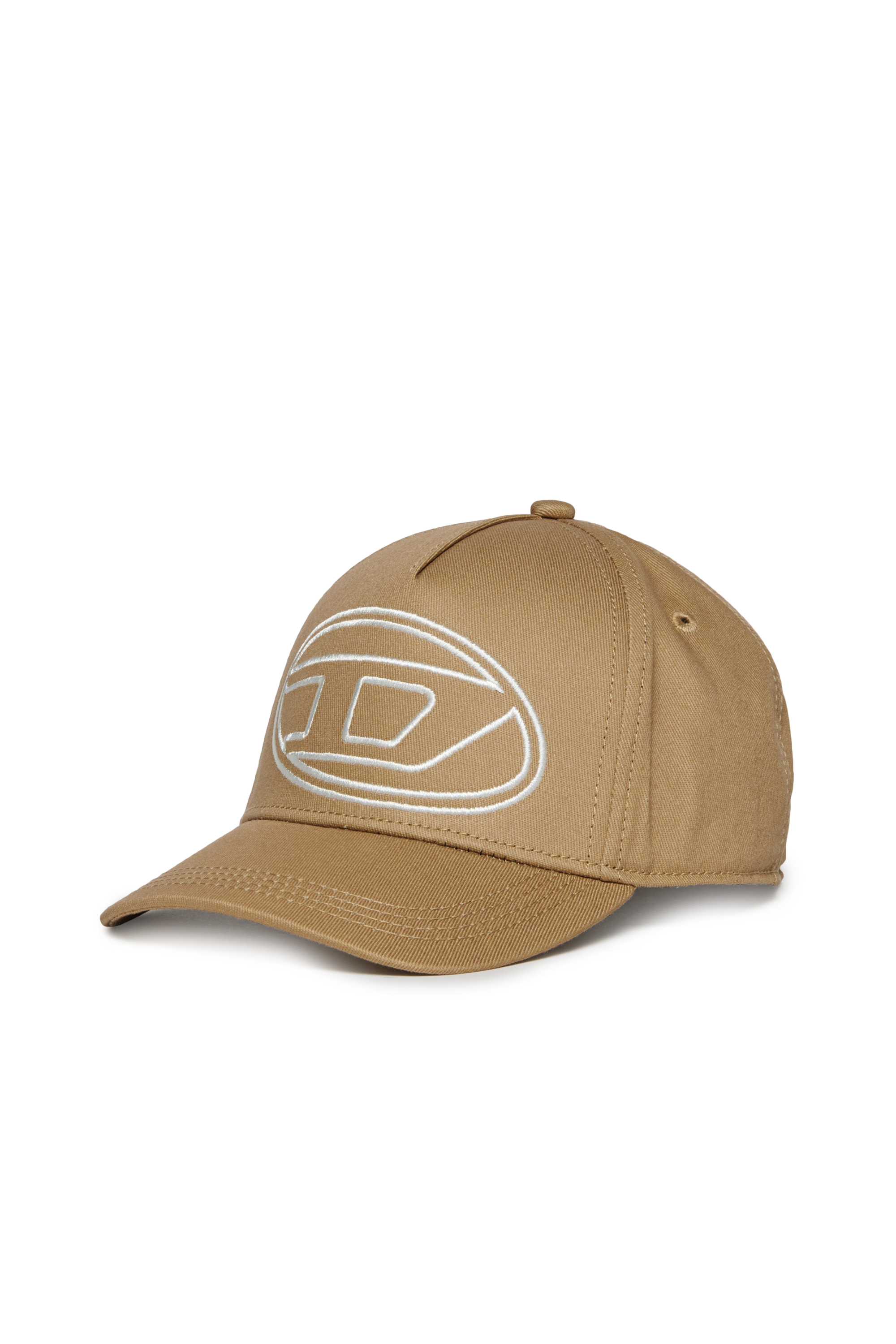 Diesel - FRENDIL, Man's Baseball cap with Oval D embroidery in Light Brown - 1
