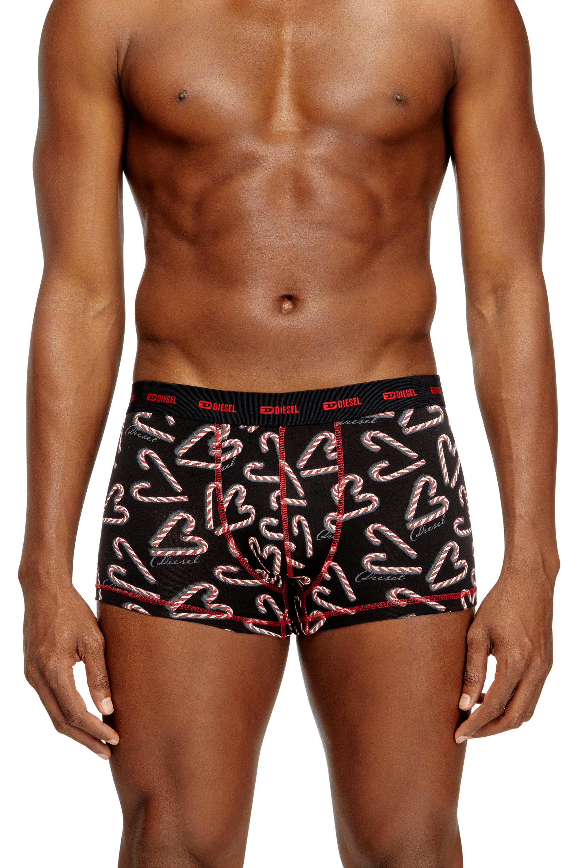Diesel - DAMIEN-GFT-UTLT-3PACK, Man's Three-pack stretch-cotton boxer briefs in Black/Red - 2
