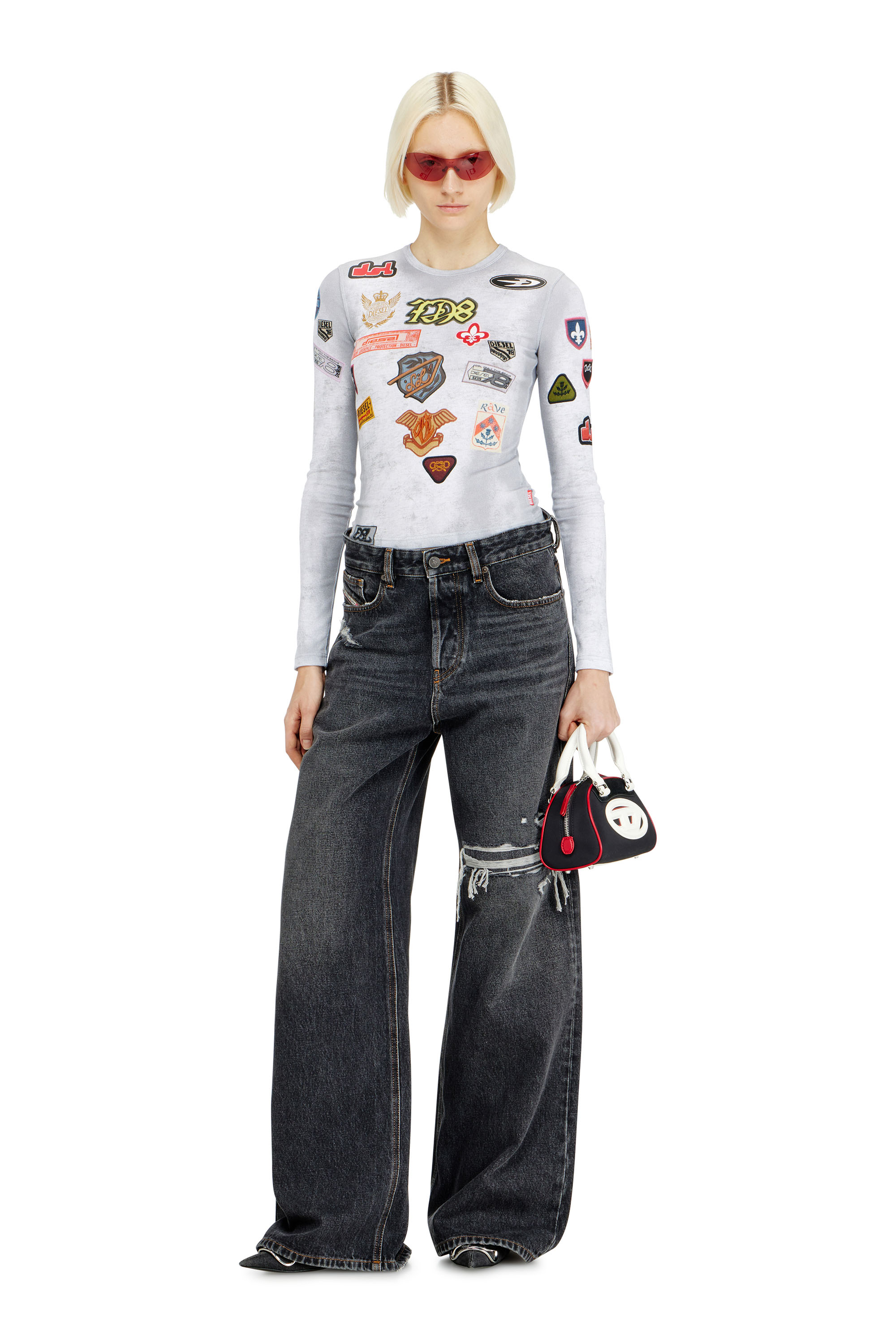 Diesel - Unisex's Relaxed Jeans 1996 D-Sire 007F6, Black/Dark grey - 3