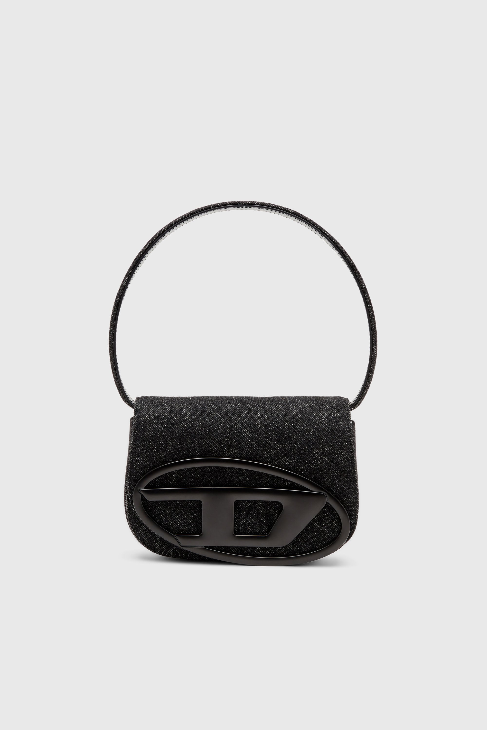 Diesel - 1DR, Woman's 1DR-Iconic shoulder bag in washed denim in Black - 1