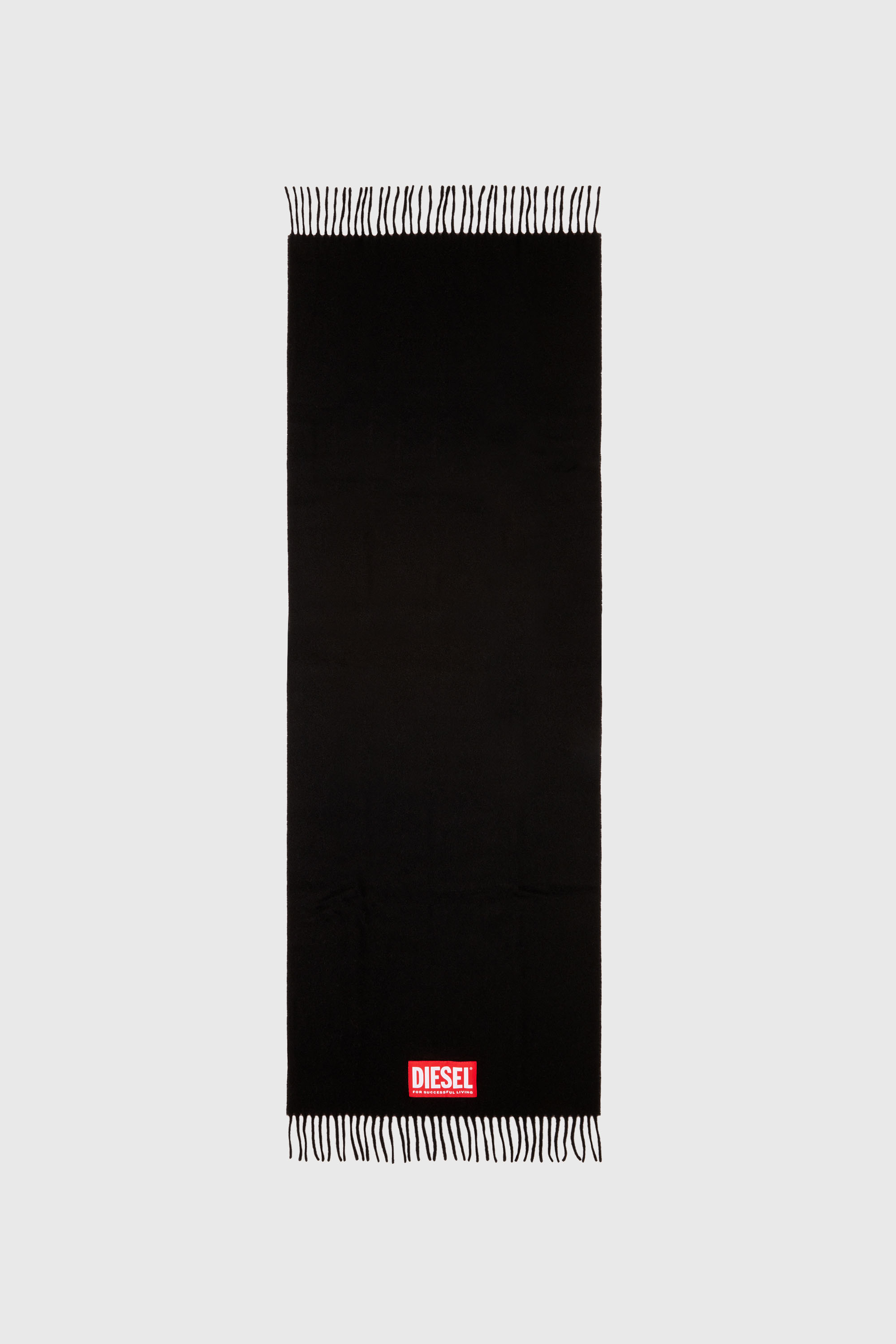 Diesel - S-IMON, Man's Wool blend scarf in Black - 2