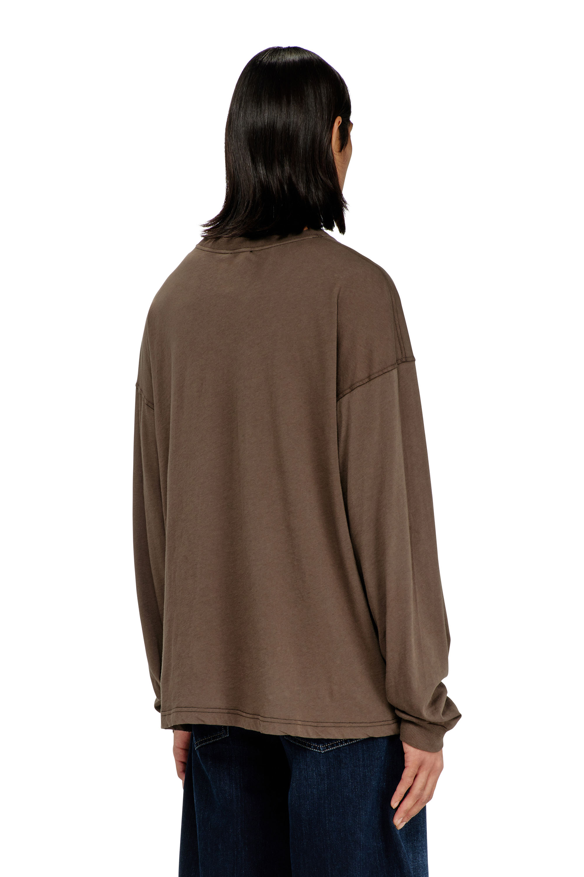 Diesel - T-BOXT-LS-AA1, Man's Long sleeve T-shirt with Phoenix graphic in Brown - 4