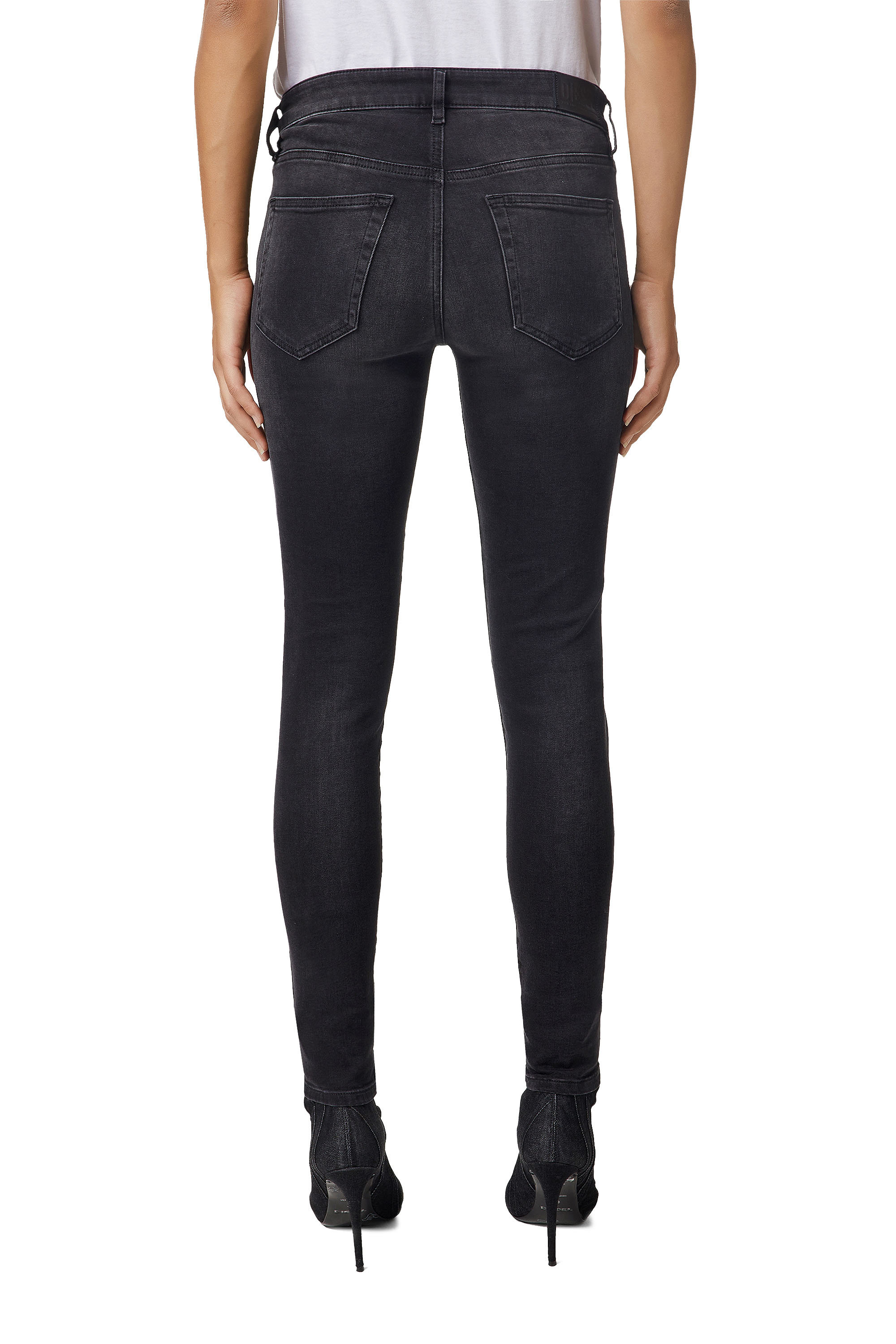 Slandy 069JW Woman: Super skinny Black/Dark grey Jeans | Diesel