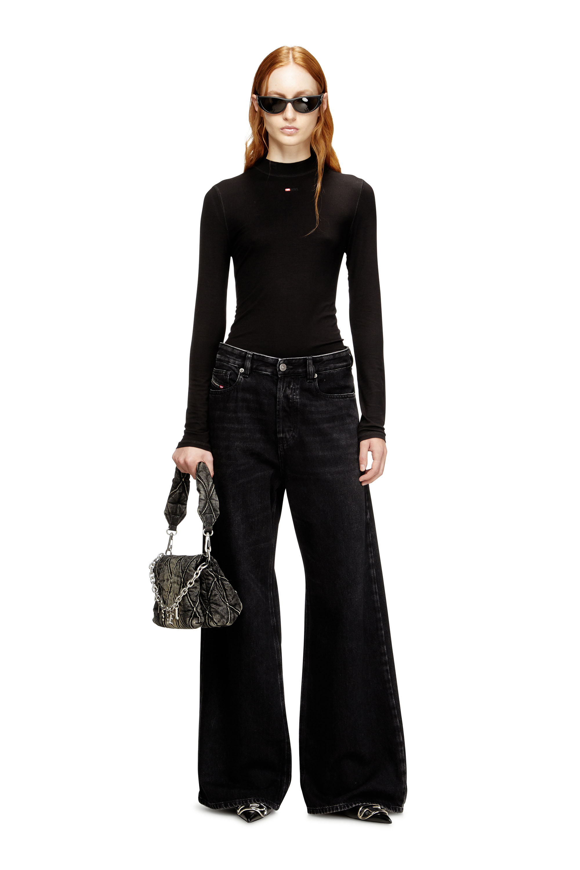 Diesel - Woman's Relaxed Jeans 1996 D-Sire 09P09, Black/Dark grey - 2