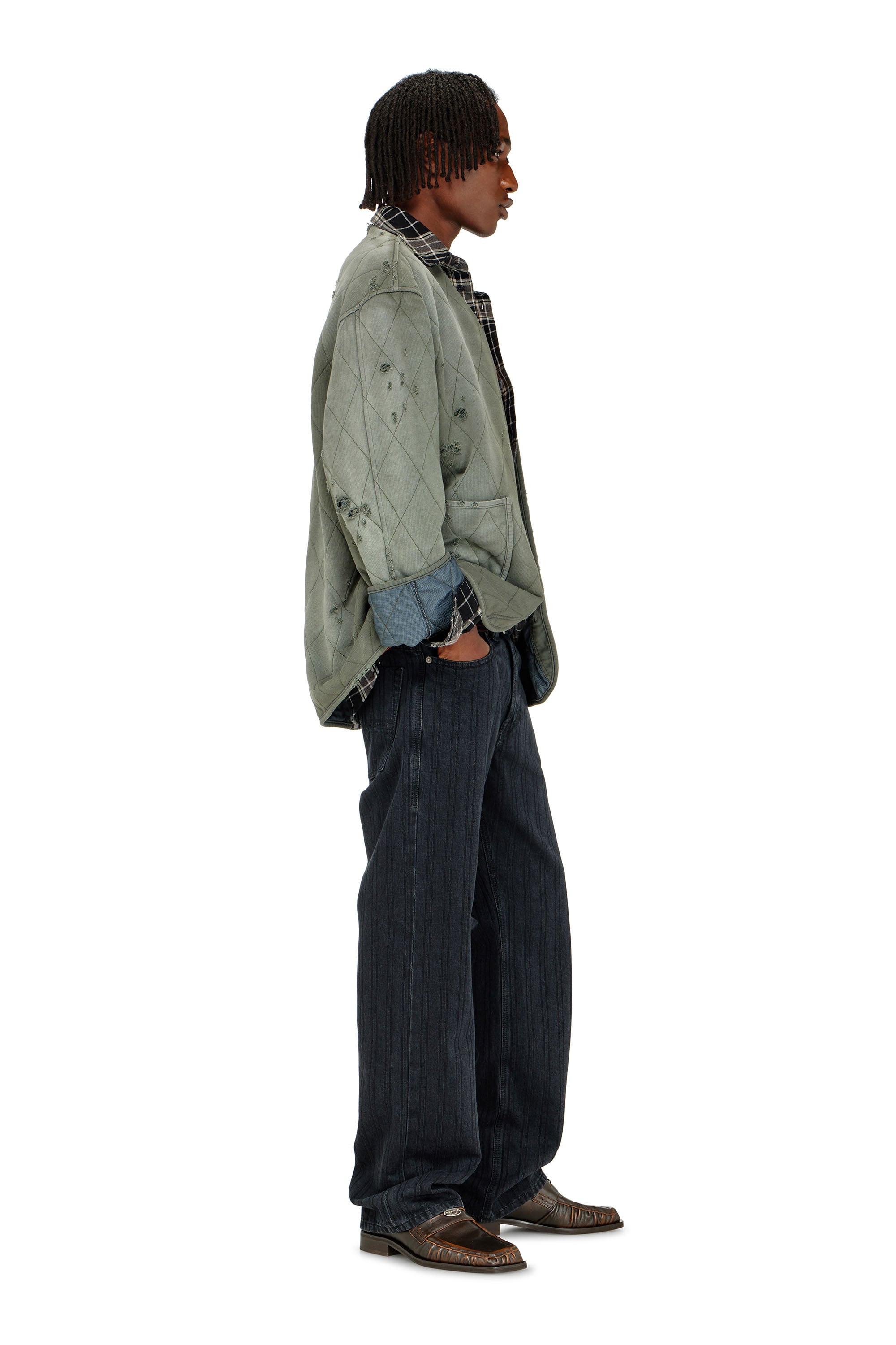 Diesel - Man's Relaxed Jeans 1980 D-Eeper 09Q12, Black/Dark grey - 3