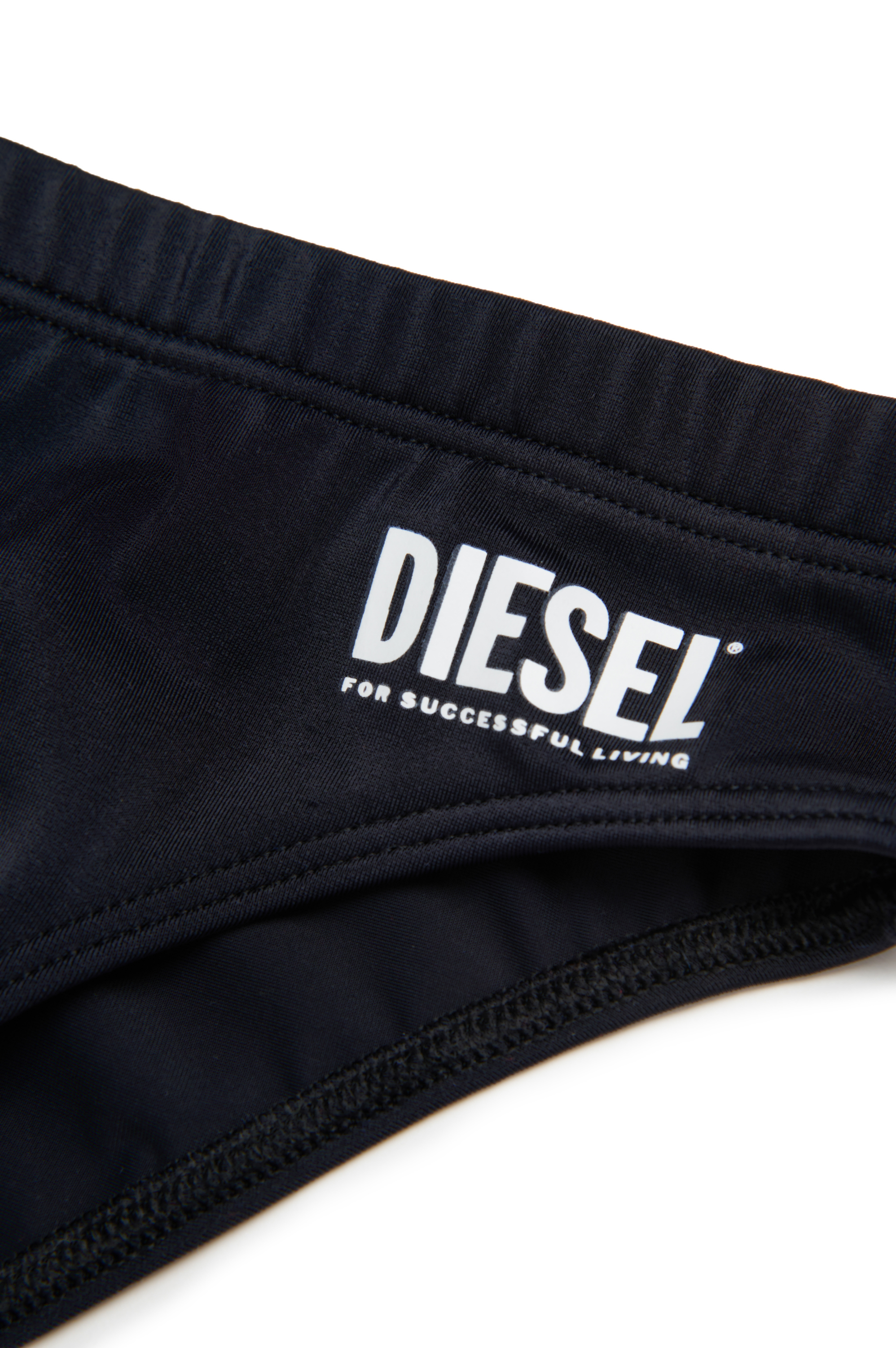 Diesel - MESP, Man's Swim briefs with logo print in Black - 3