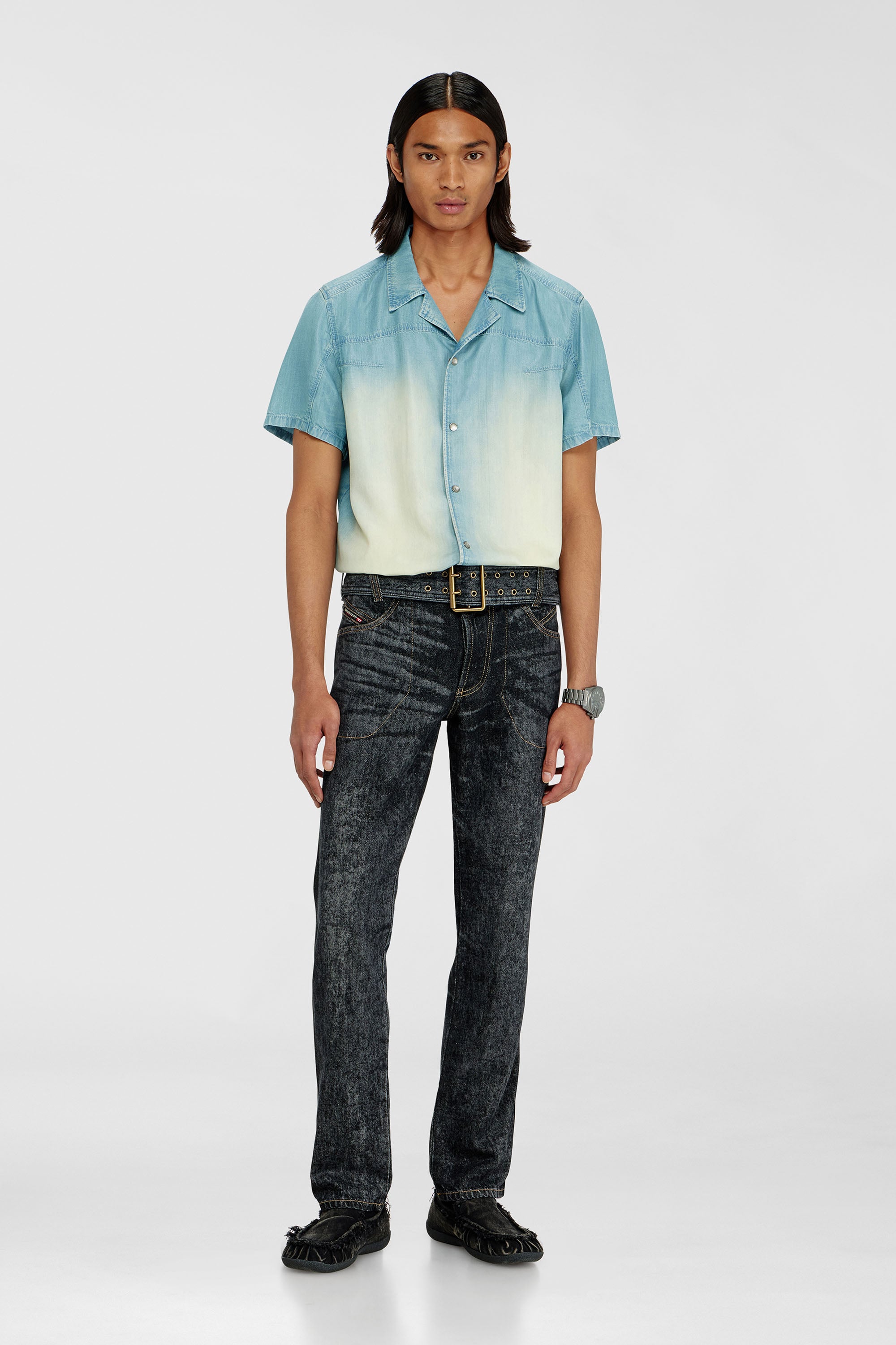 Diesel - Man's Slim Jeans D-Villus 09Q24, Black/Dark grey - 2