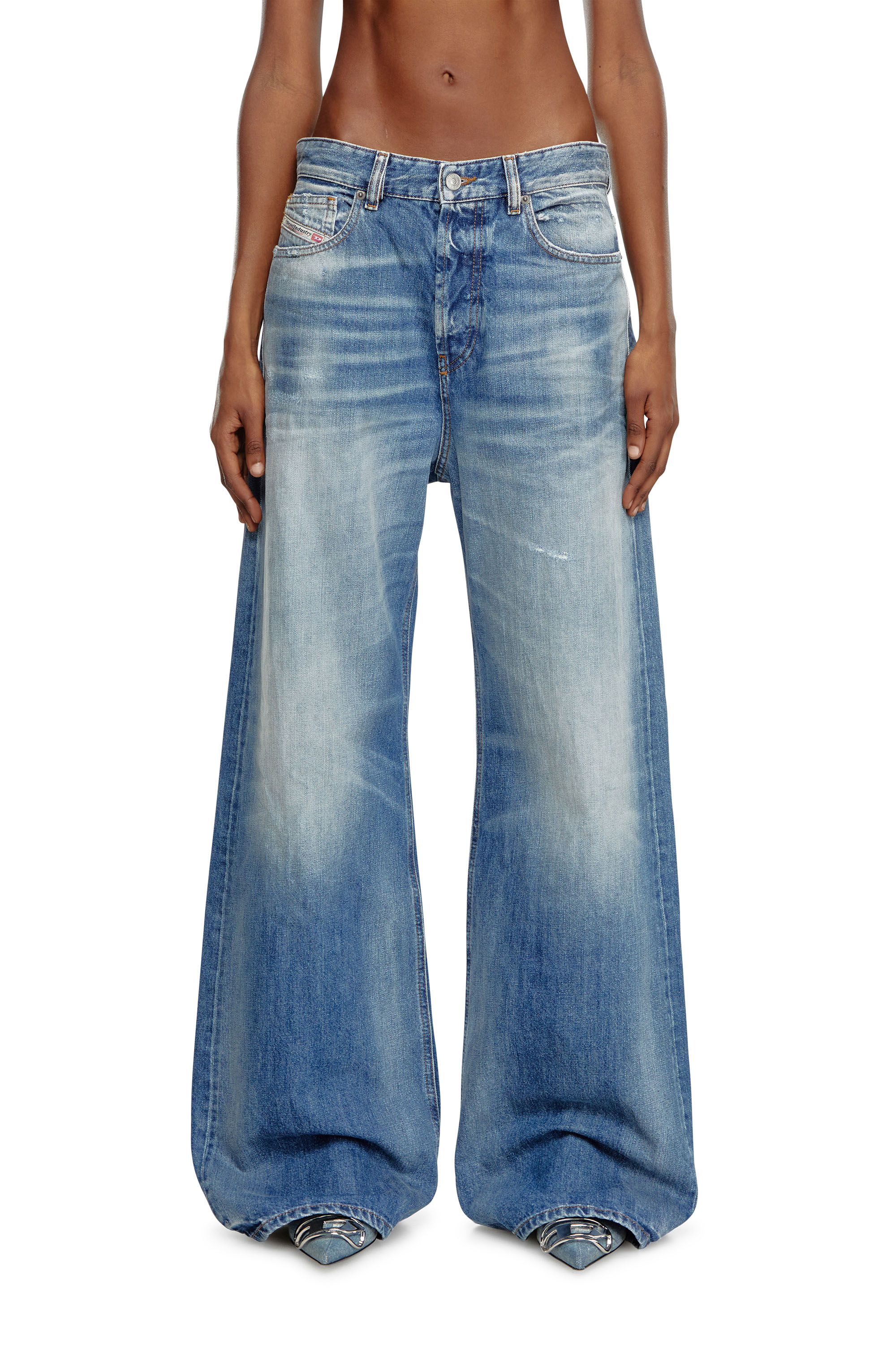 Diesel - Woman Straight Jeans 1996 D-Sire 09J86, Medium blue - Image 2