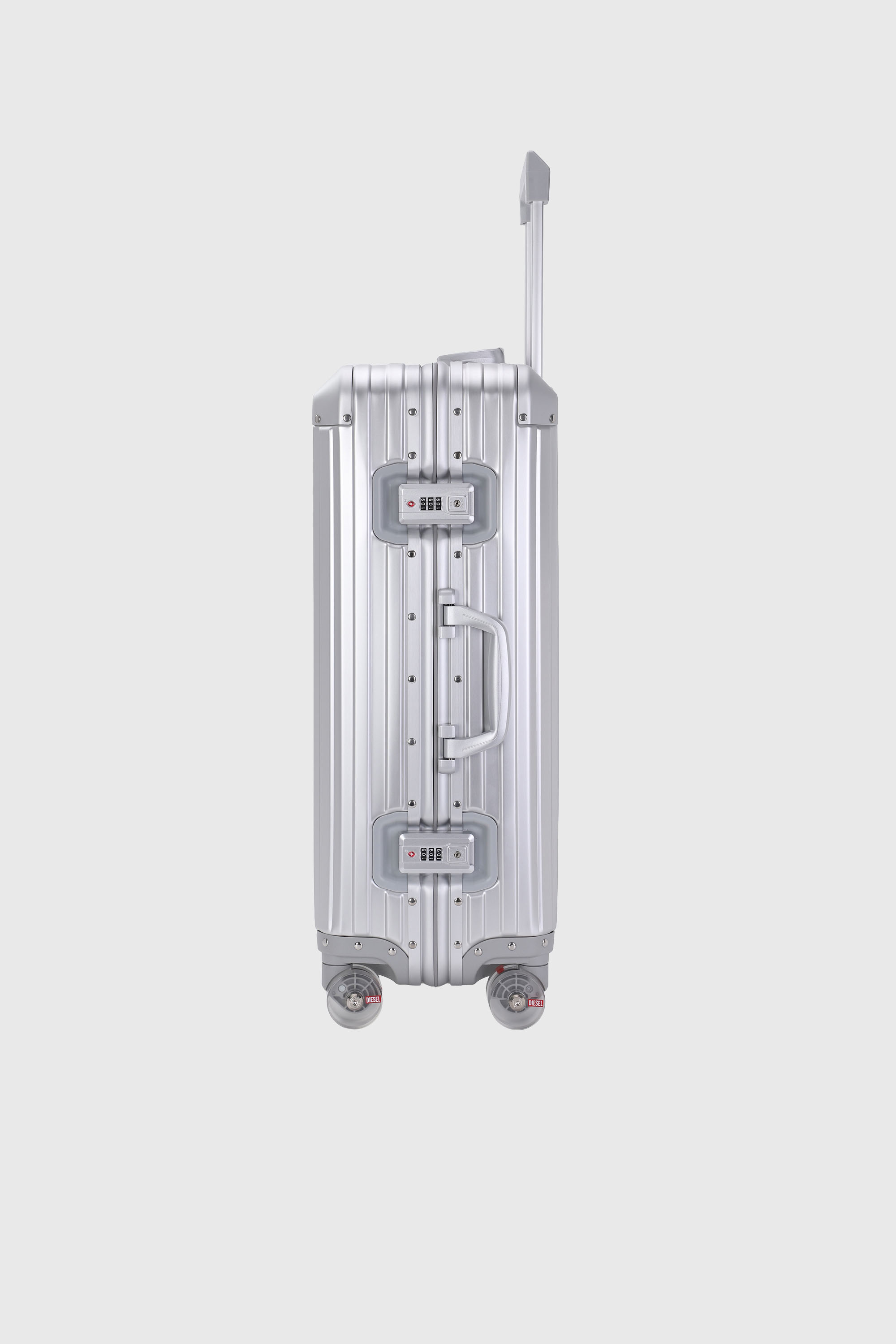 Diesel - DIESEL ALUMINUM TROLLEY- DSL002, Unisex's Aluminum suitcase size M in Silver - 4