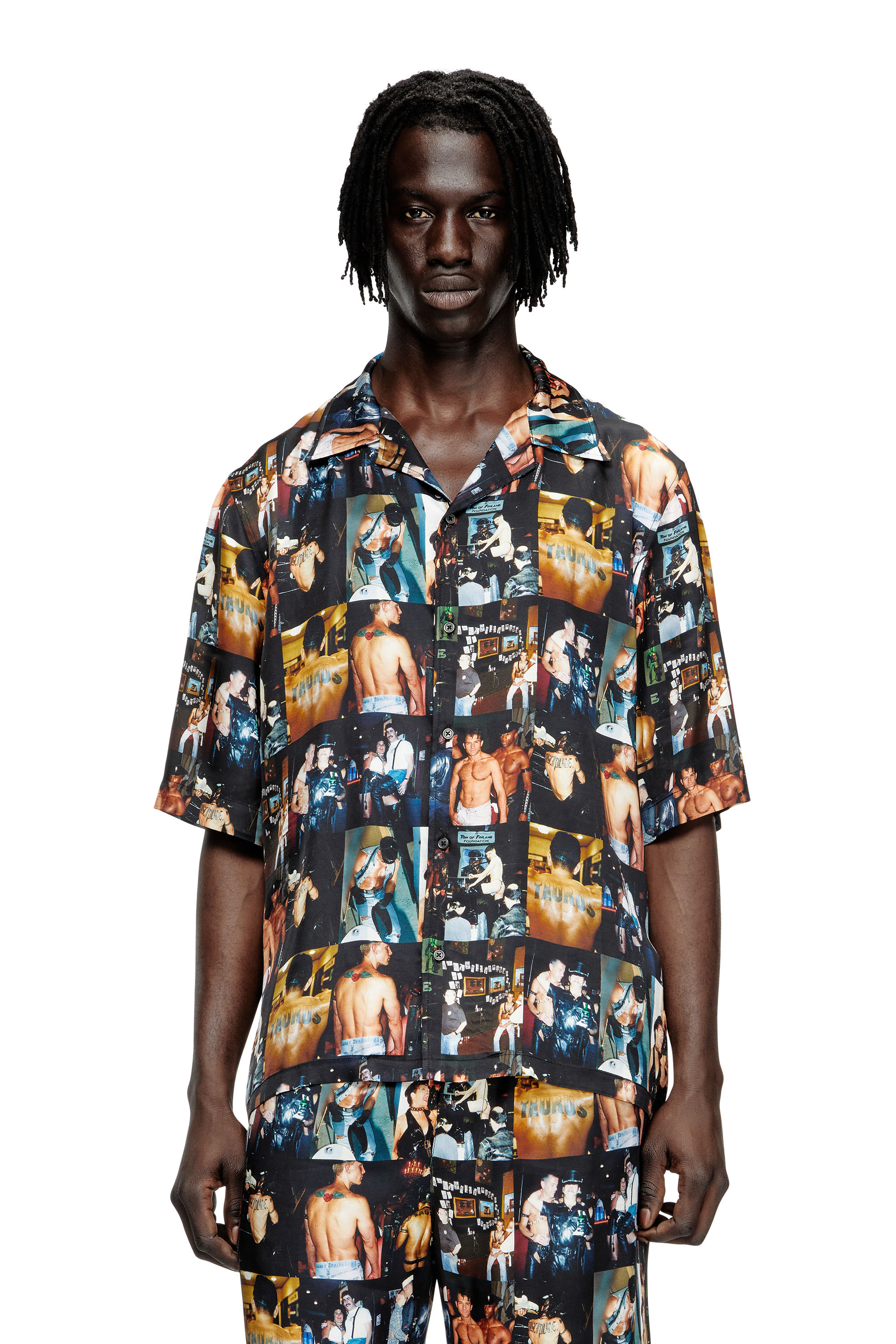 Diesel - PR-S-MEC-TOM25, Unisex's Bowling shirt with graphic prints in Black - 1