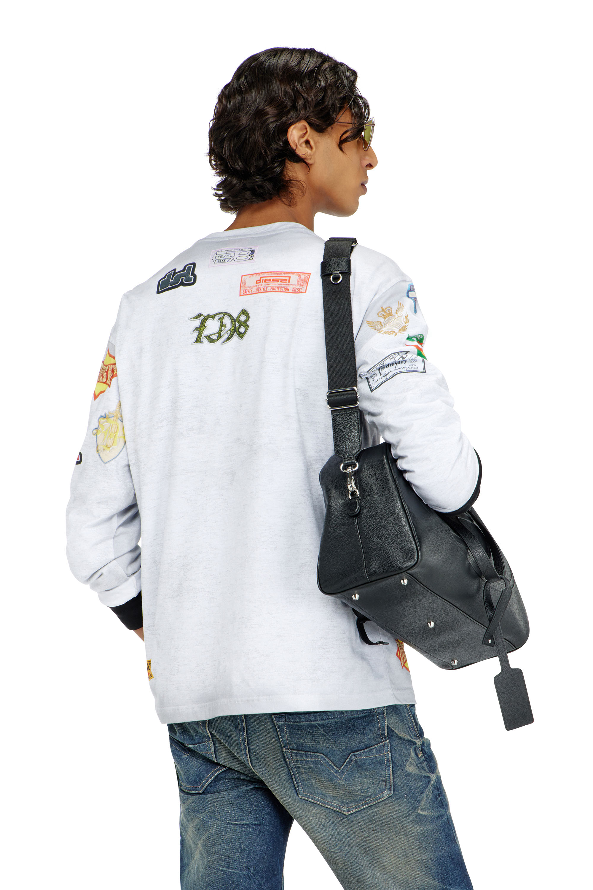 Diesel - T-NORME-LS-PATCHES, Man's Long-sleeve T-shirt with all-over patches print in null - 4