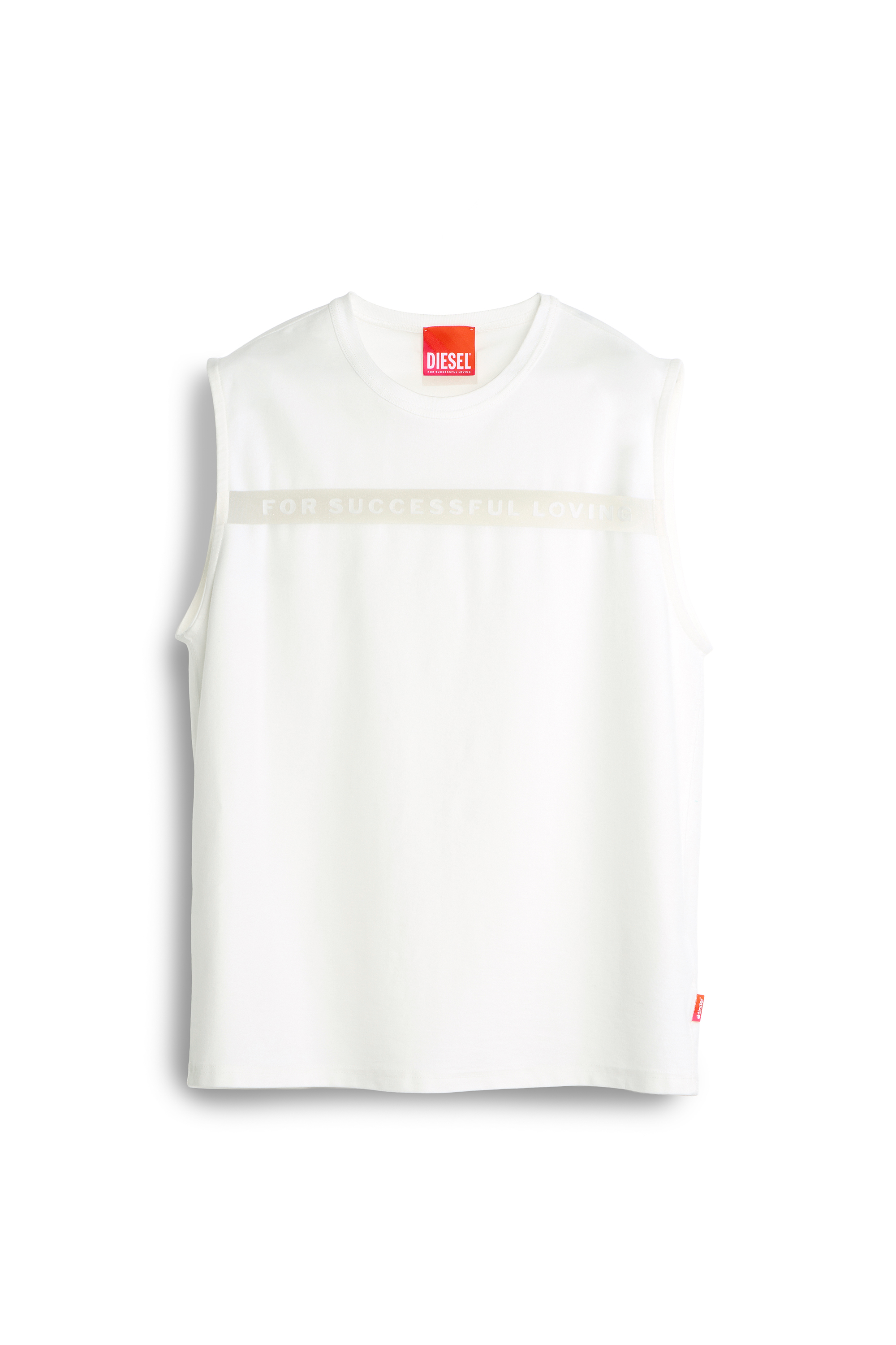 Diesel - PR-T-NORM-BISC-MATI-R, Unisex's Tank top with For Successful Loving logo in White - 2