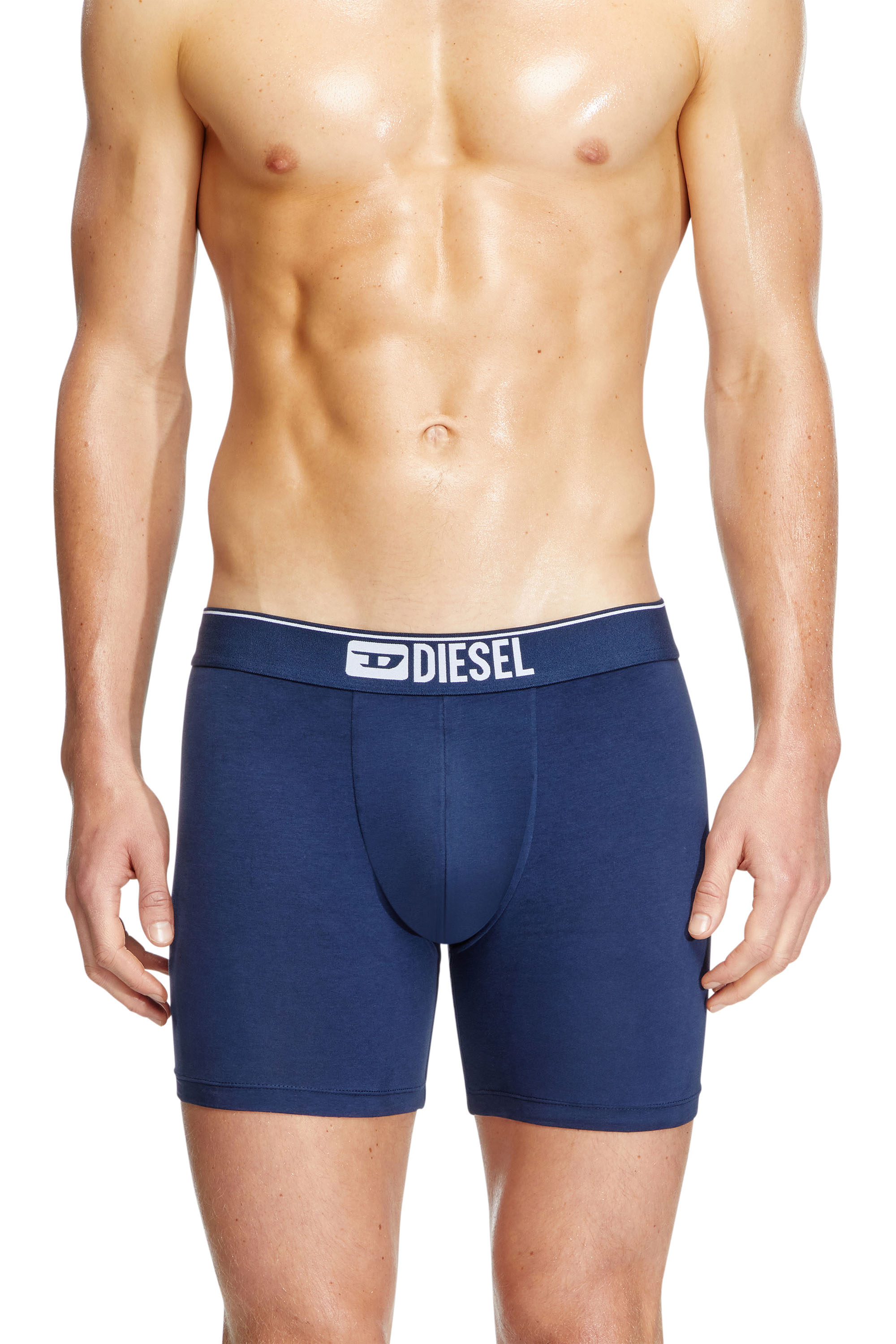 Diesel - MAX-3PACK, Man's Three-pack stretch cotton boxer briefs in Blue/Black - 3