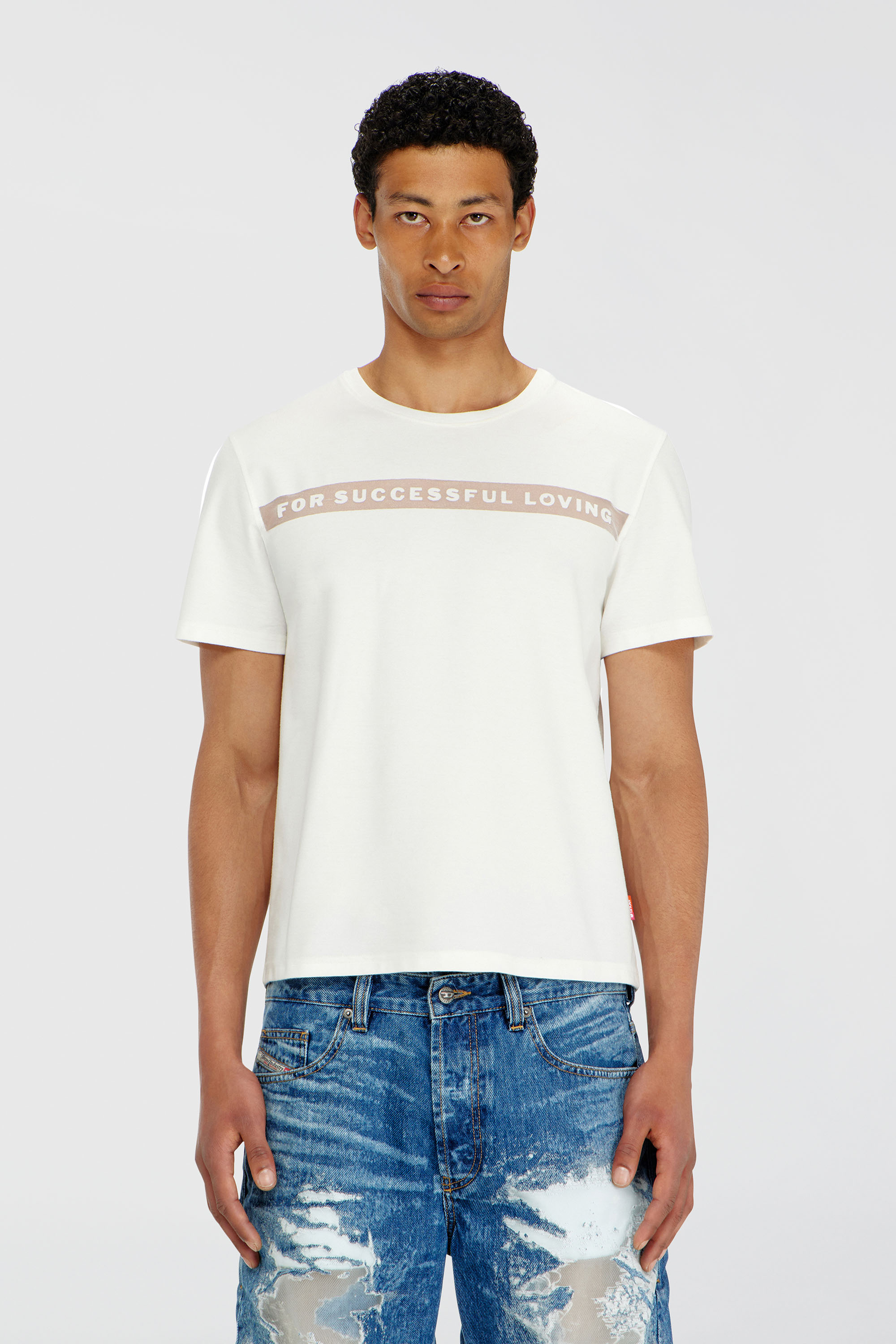 Diesel - PR-T-NOTS-CHI-R, Unisex's T-shirt with For Successful Loving logo in White - 2