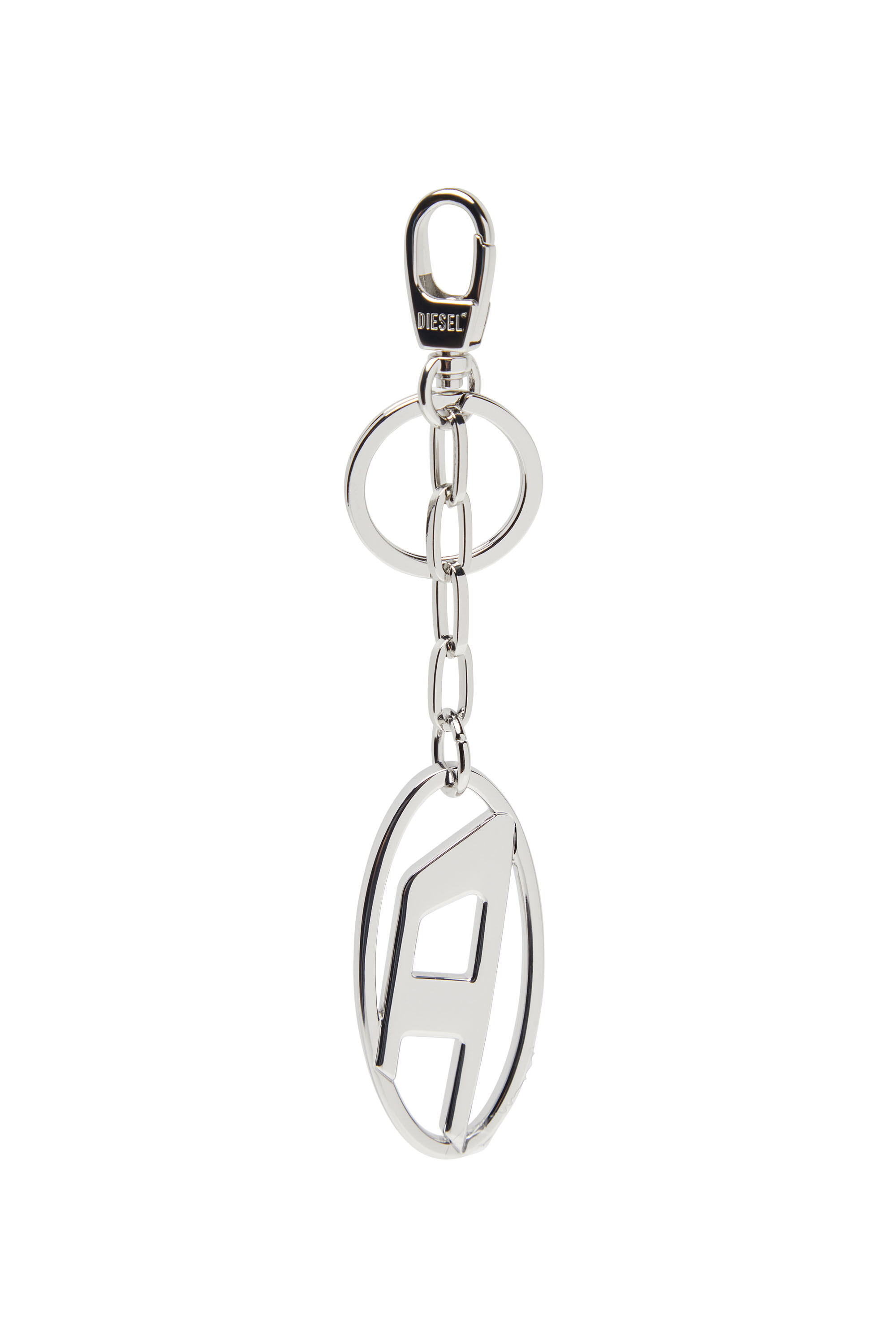 Diesel - HOLY-C, Woman Metal Oval D keyring with crystals in Silver - Image 2