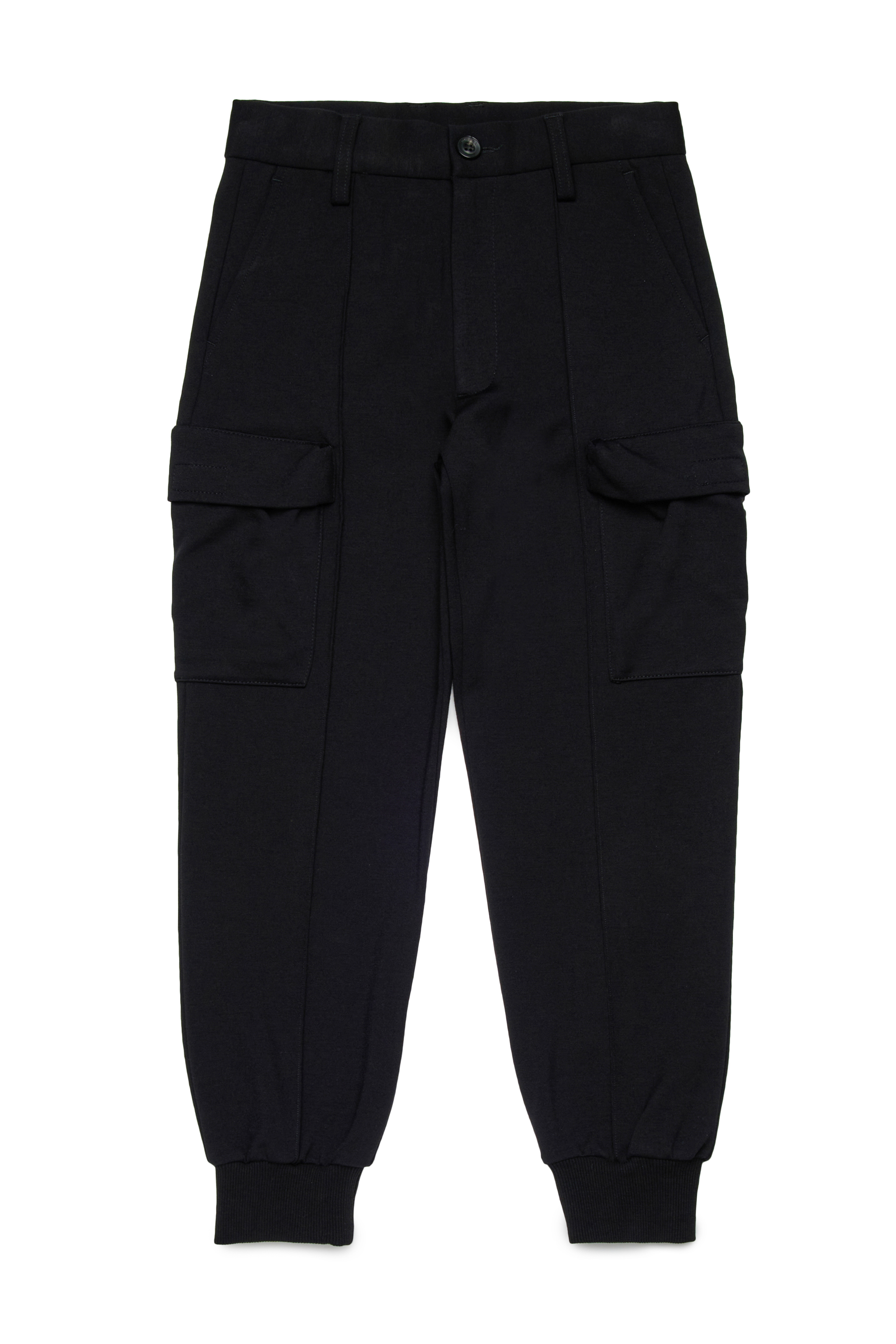 Diesel - PACLO, Man's Viscose cargo pants with pockets in Black - 1