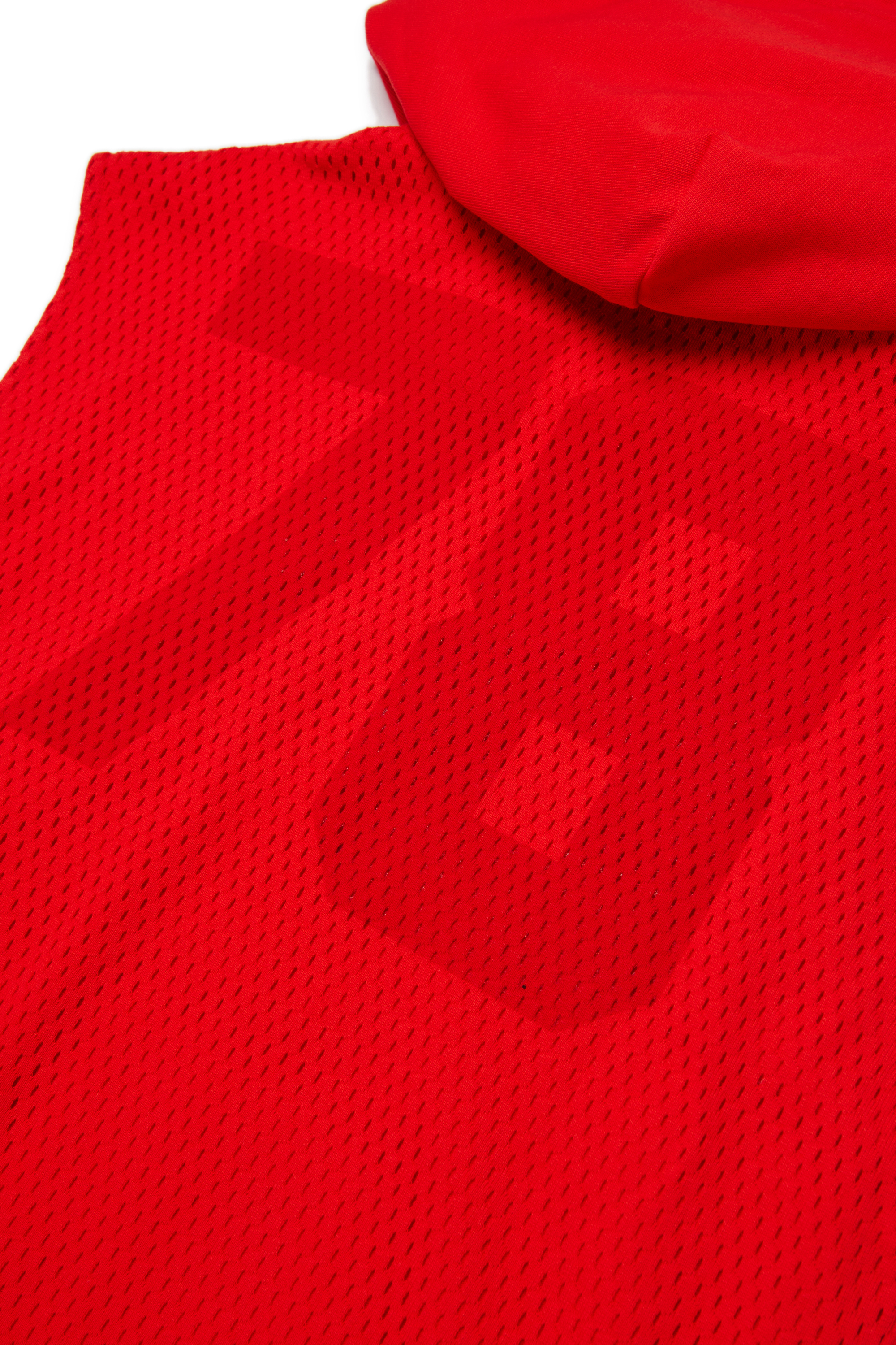 Diesel - SMESH OVER, Man's Sleeveless hoodie in cotton mesh in Red - 4