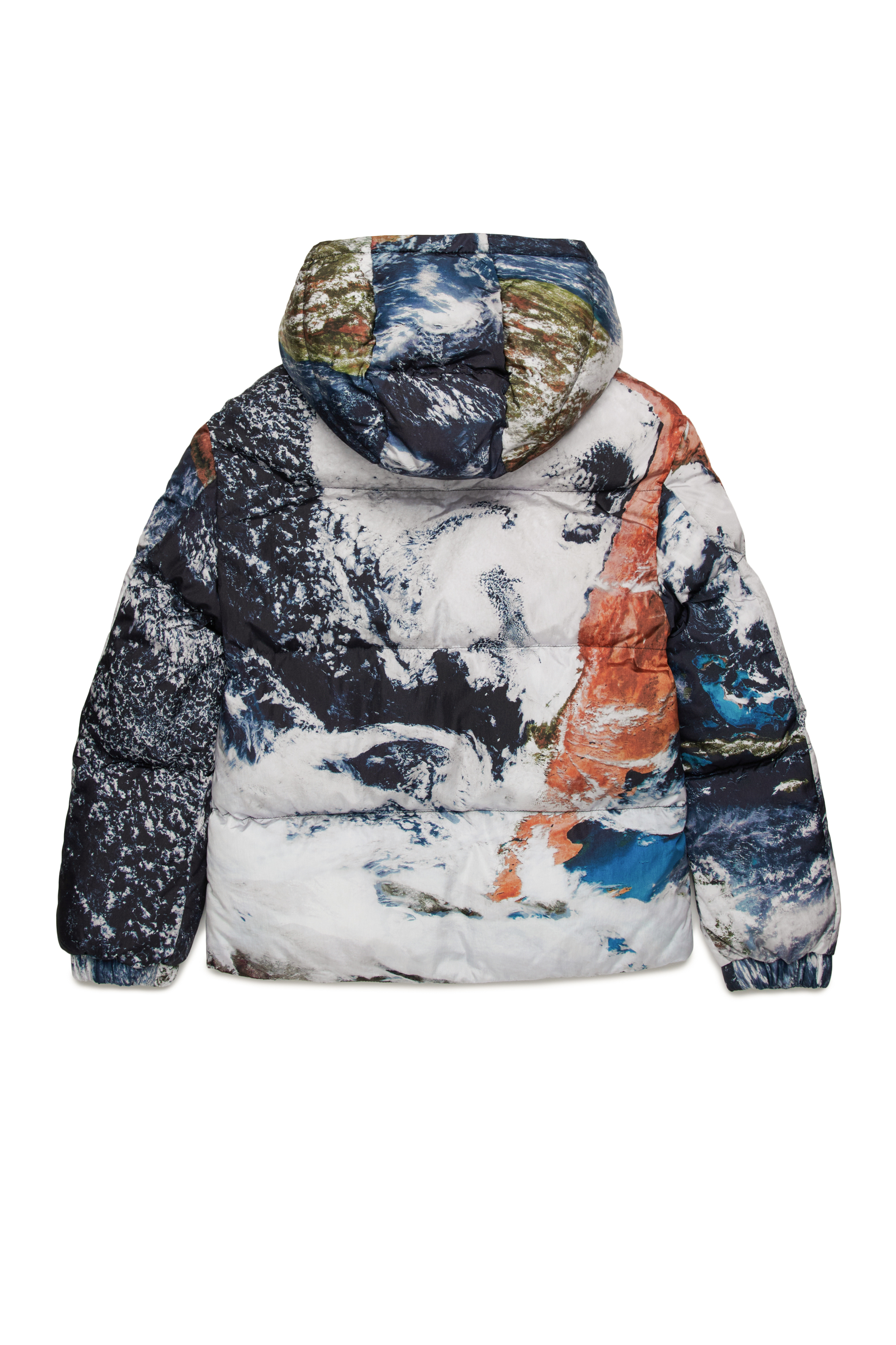 Diesel - JWROLFYSFDPRINT, Unisex Puffer jacket with Planet Camo print in Multicolor - Image 2