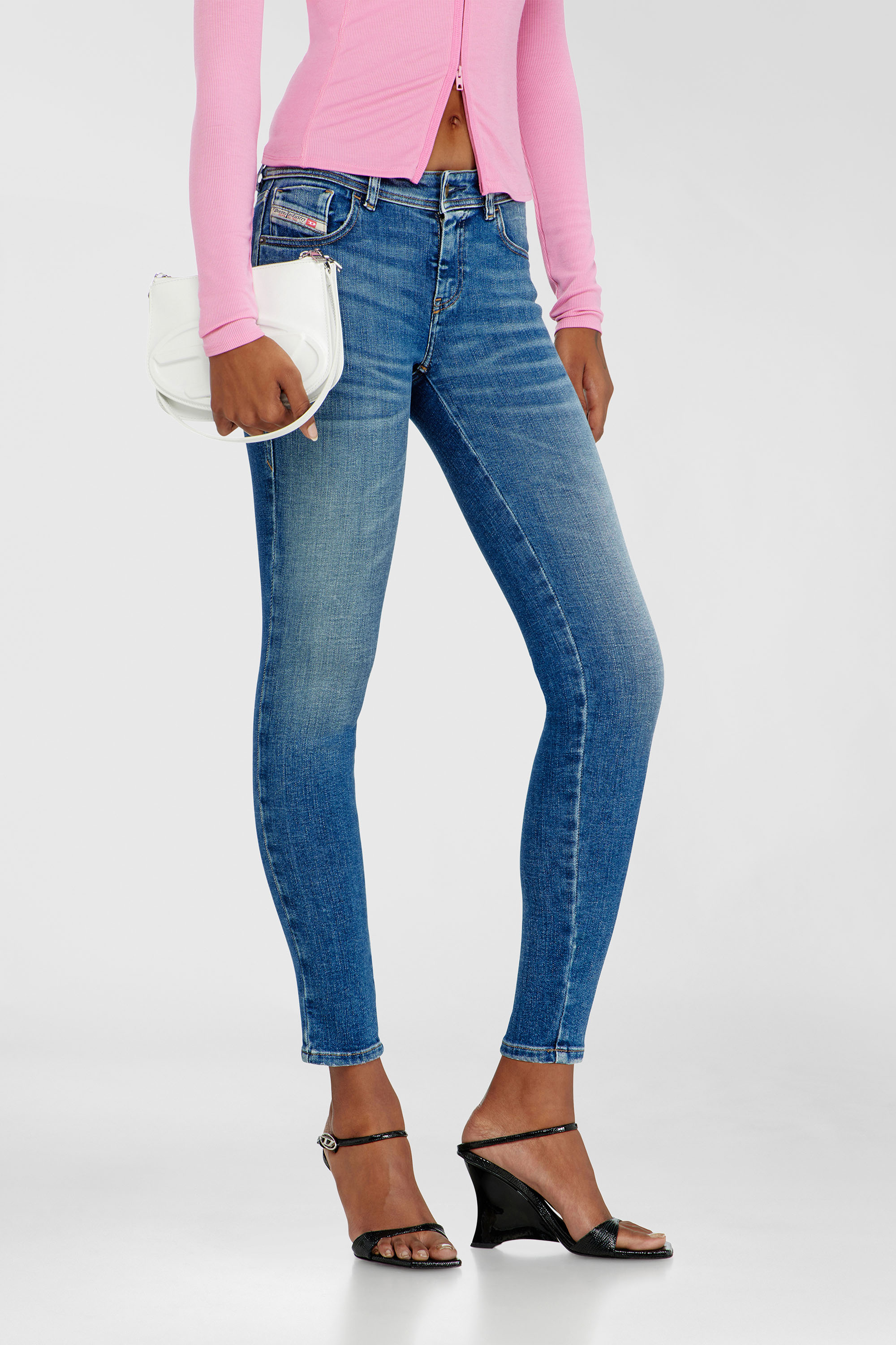 Diesel - Woman's Skinny Jeans 2017 Slandy 09P71, Medium blue - 7