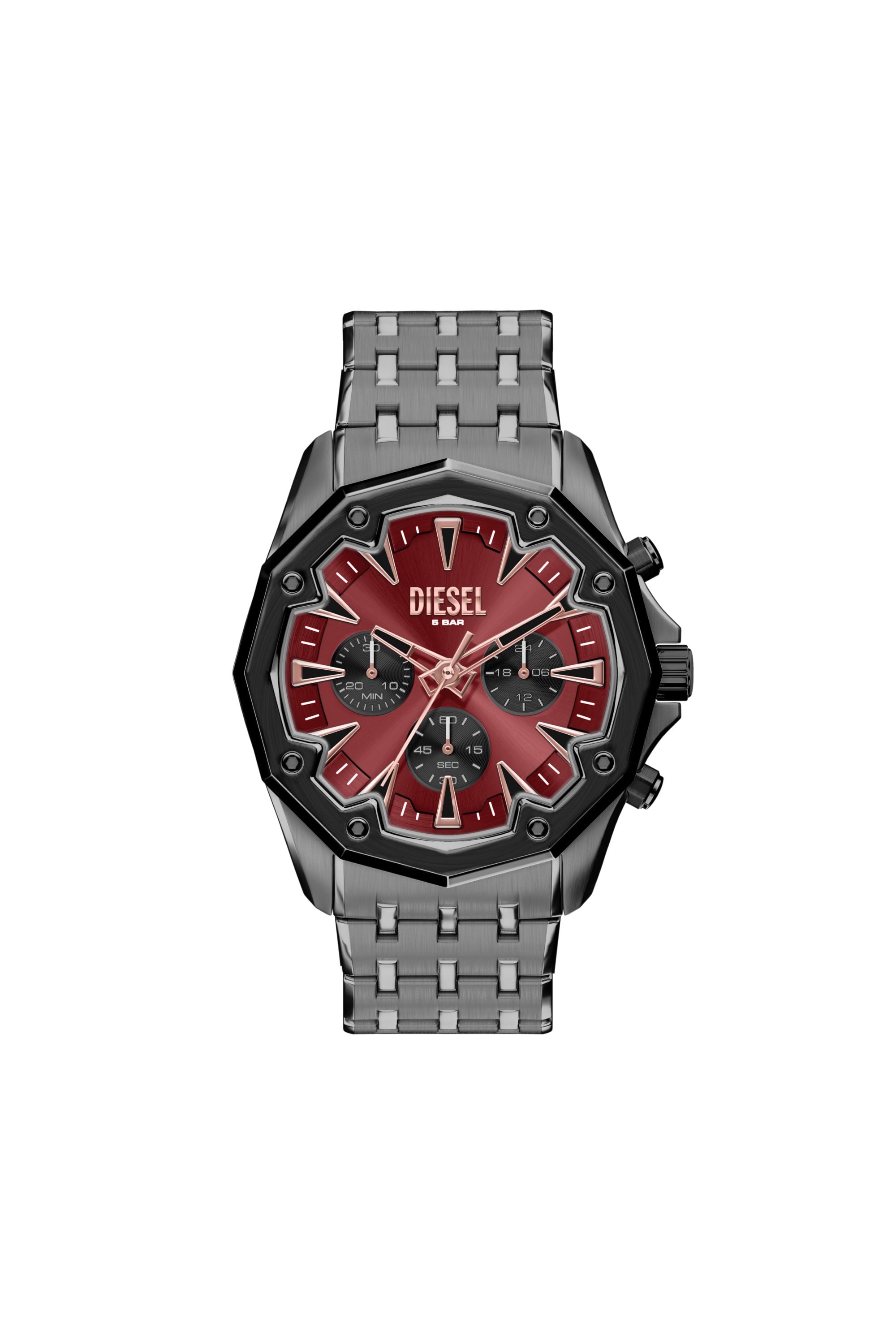 Diesel - DZ4715 WATCH, Man's Stinger gunmetal stainless steel watch in Dark grey - 1
