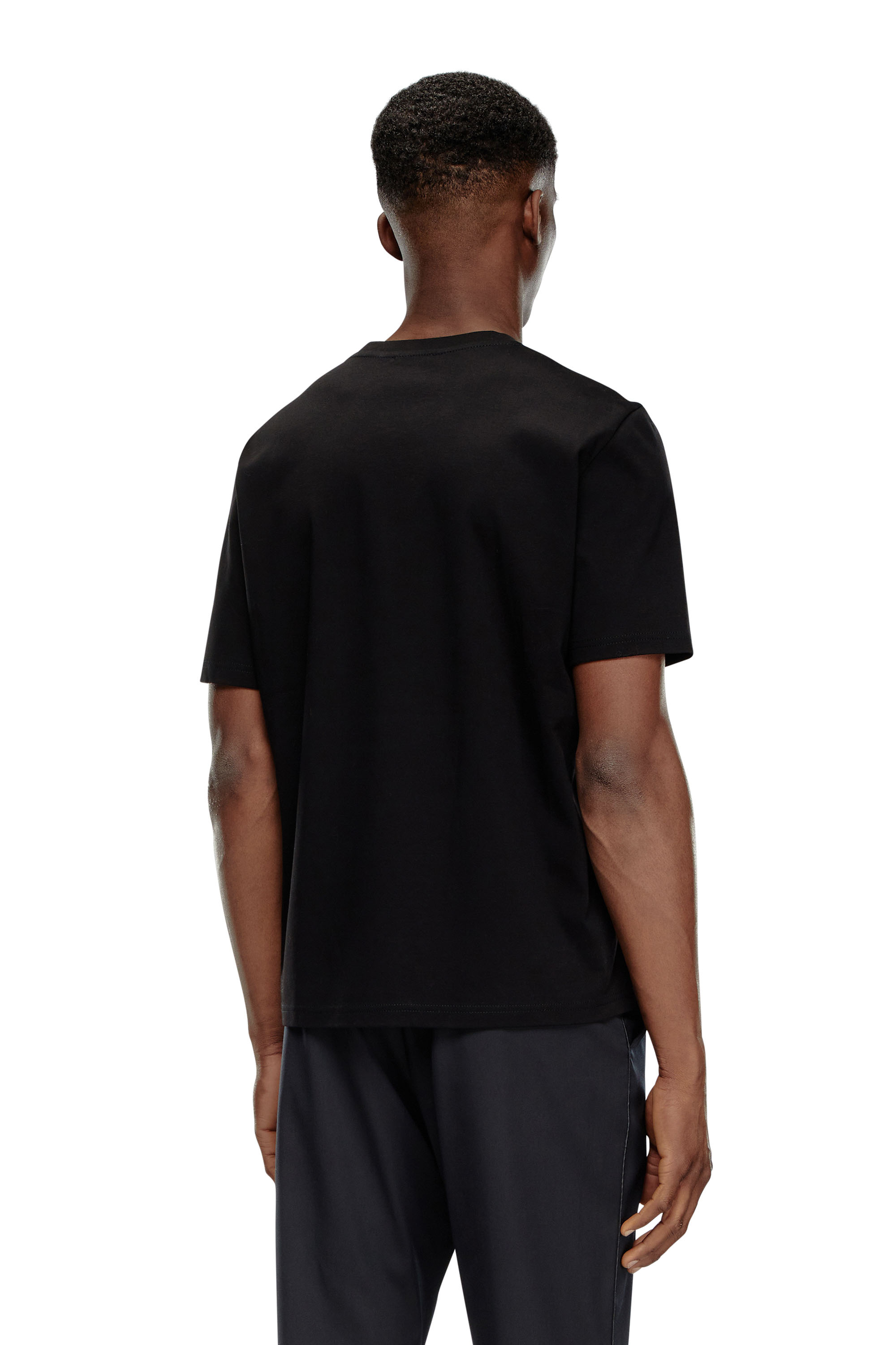 Diesel - T-MADJUST-K1, Man's Interlock T-shirt with tonal Diesel print in Black - 4