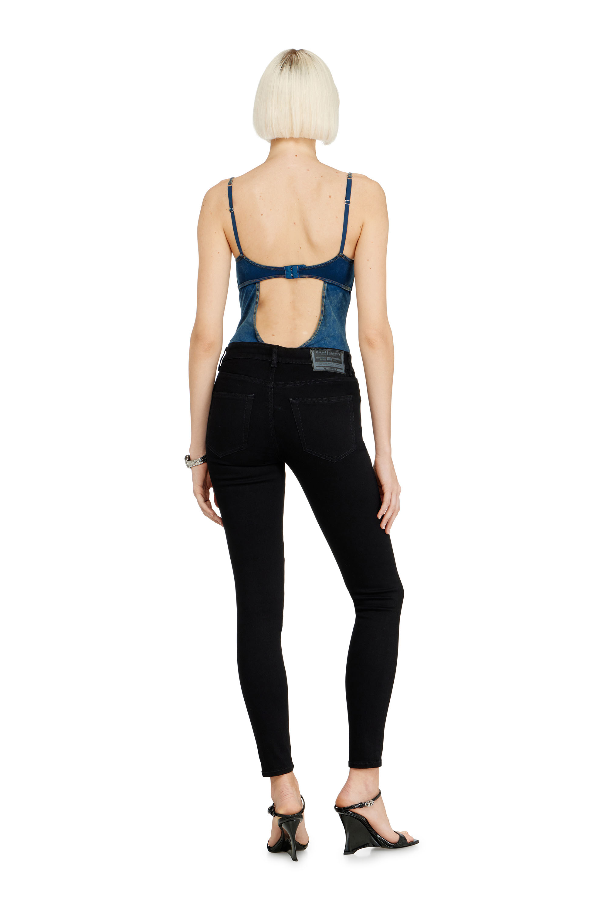 Diesel - Woman's Skinny Jeans 2017 Slandy 069EF, Black/Dark grey - 3