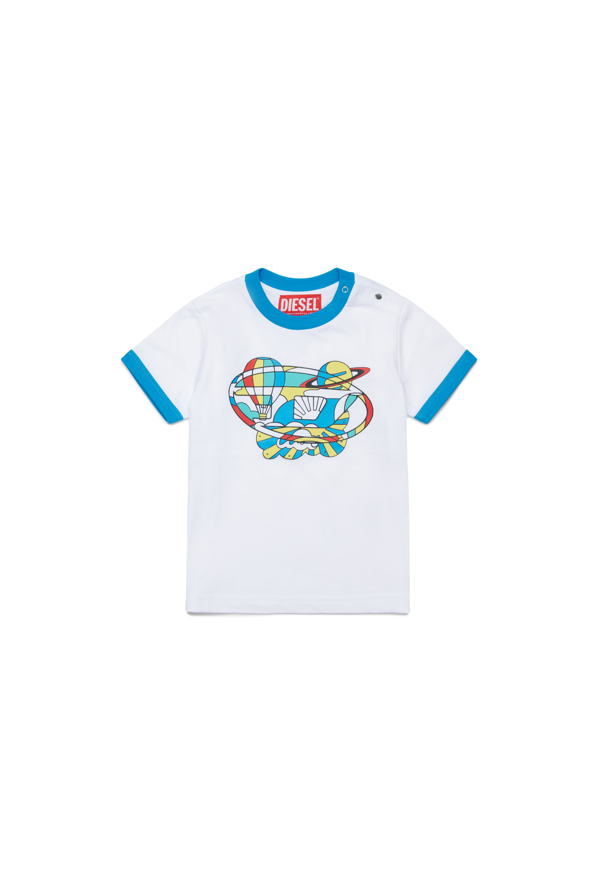 Diesel - TWIRB, Man's Ring T-shirt with optical print in White - 1