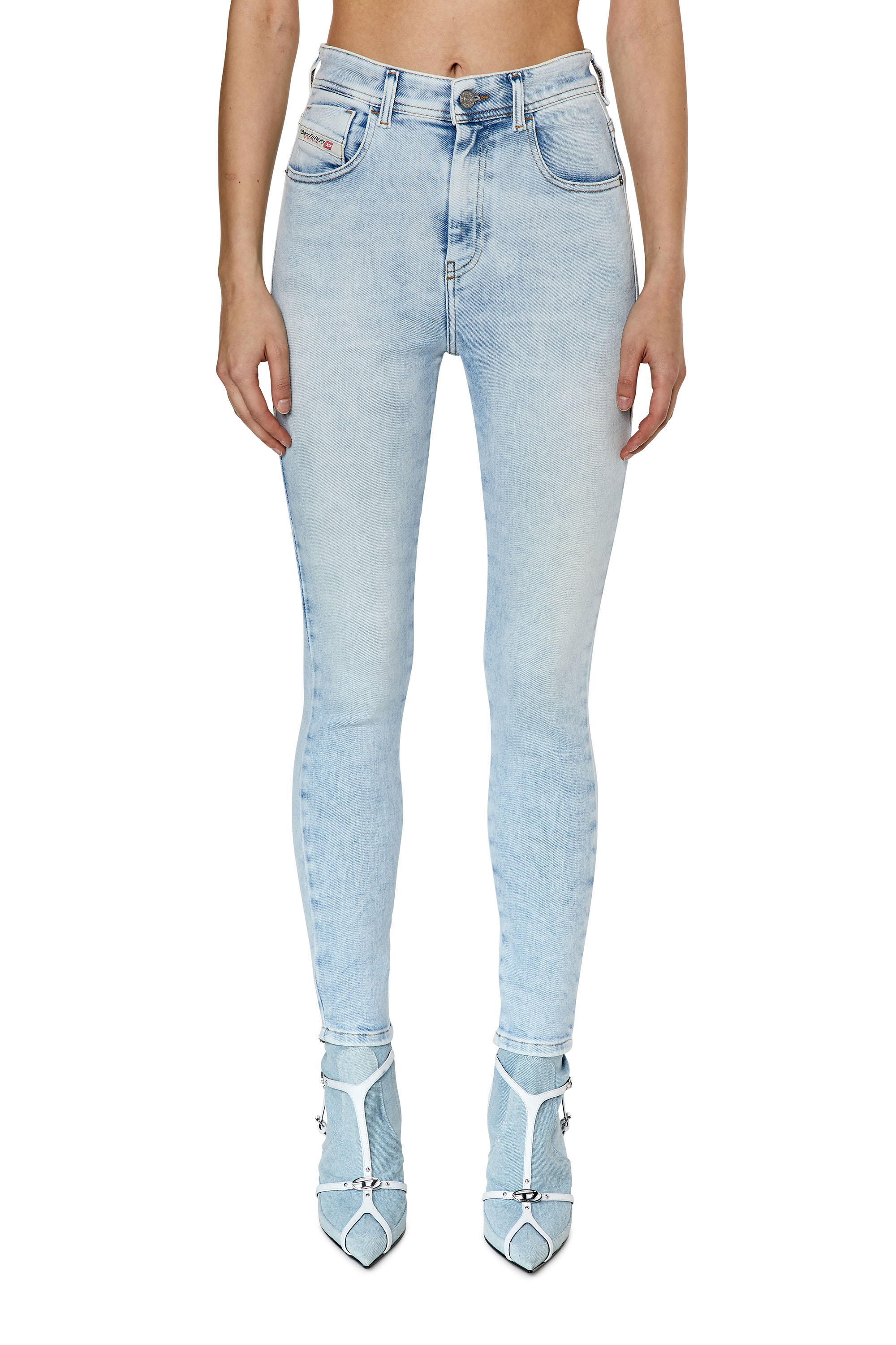 Diesel - Super skinny Jeans 1984 Slandy-High 09G17, Woman's Super skinny Jeans - 1984 Slandy-High in Light Blue - 3