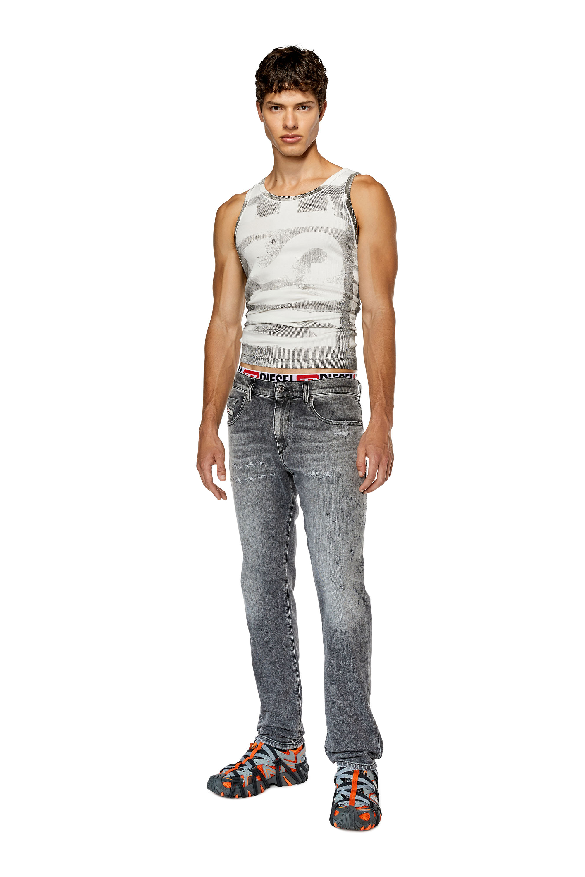 Diesel - 2019 D-Strukt 09G04 Slim Jeans, Light Grey - Image 4