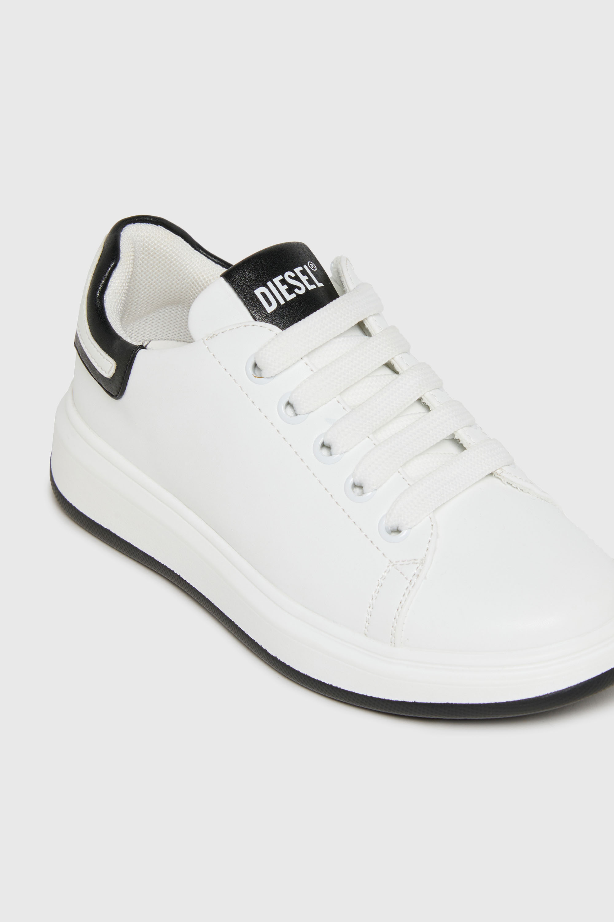 Diesel - S-MEQUIPLA, Unisex's S-MEQUIPLA-Sneakers with contrast trims in White/Black - 4