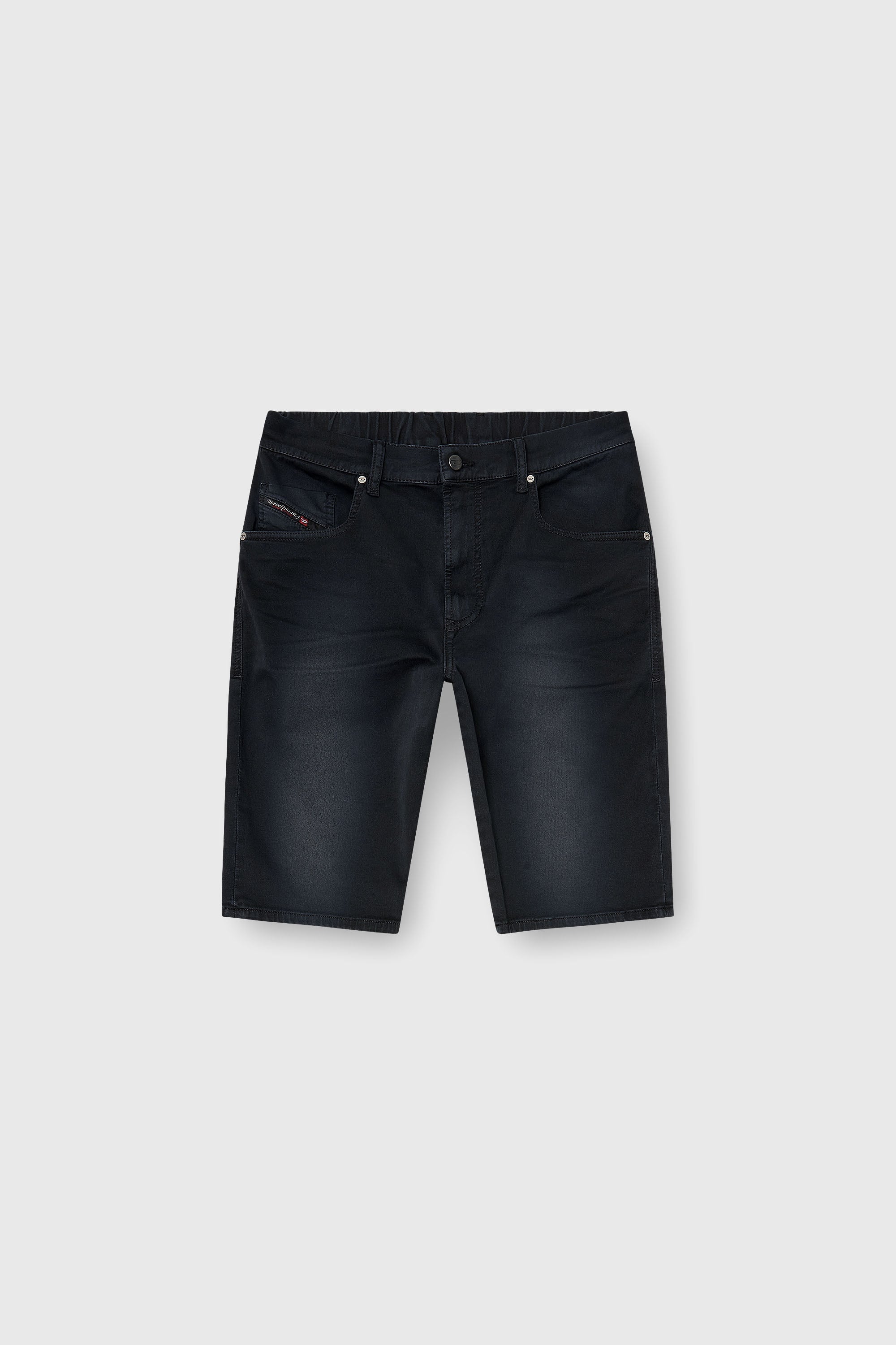 Diesel - 2033 D-KROOLEY-SHORT-BW JOGG, Man's Slim shorts in coloured denim in Black - 2