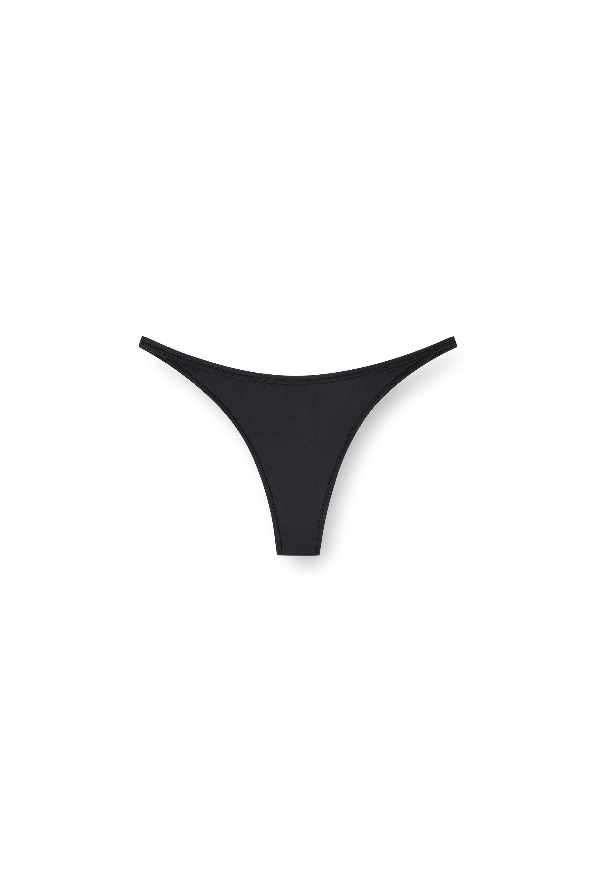 Diesel - ADRIENNE-UTLT, Woman's Nylon thong with metal Oval D detail in Black - 3