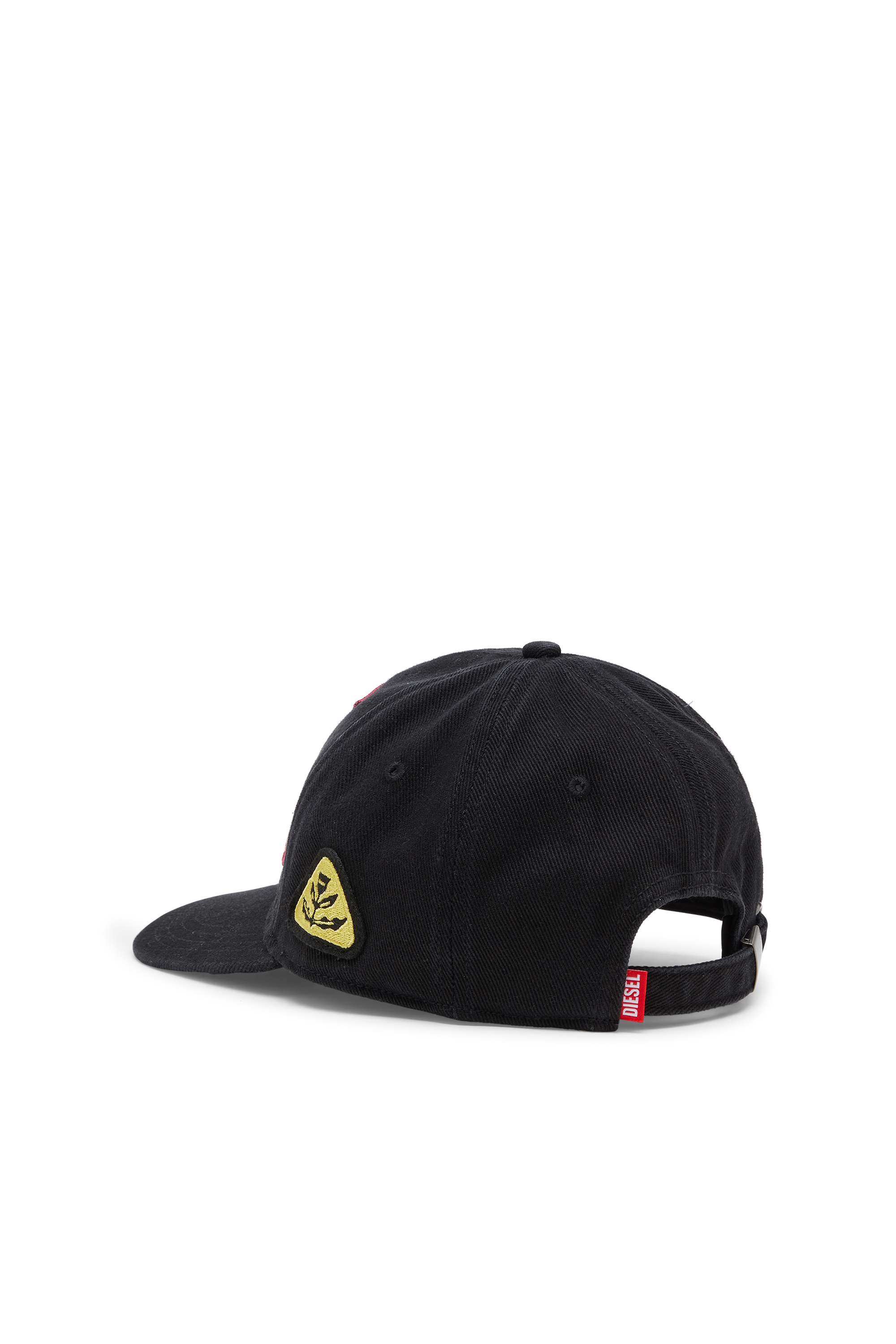 Diesel - C-SCUD, Man's Baseball cap with embroidered patches in Black - 2