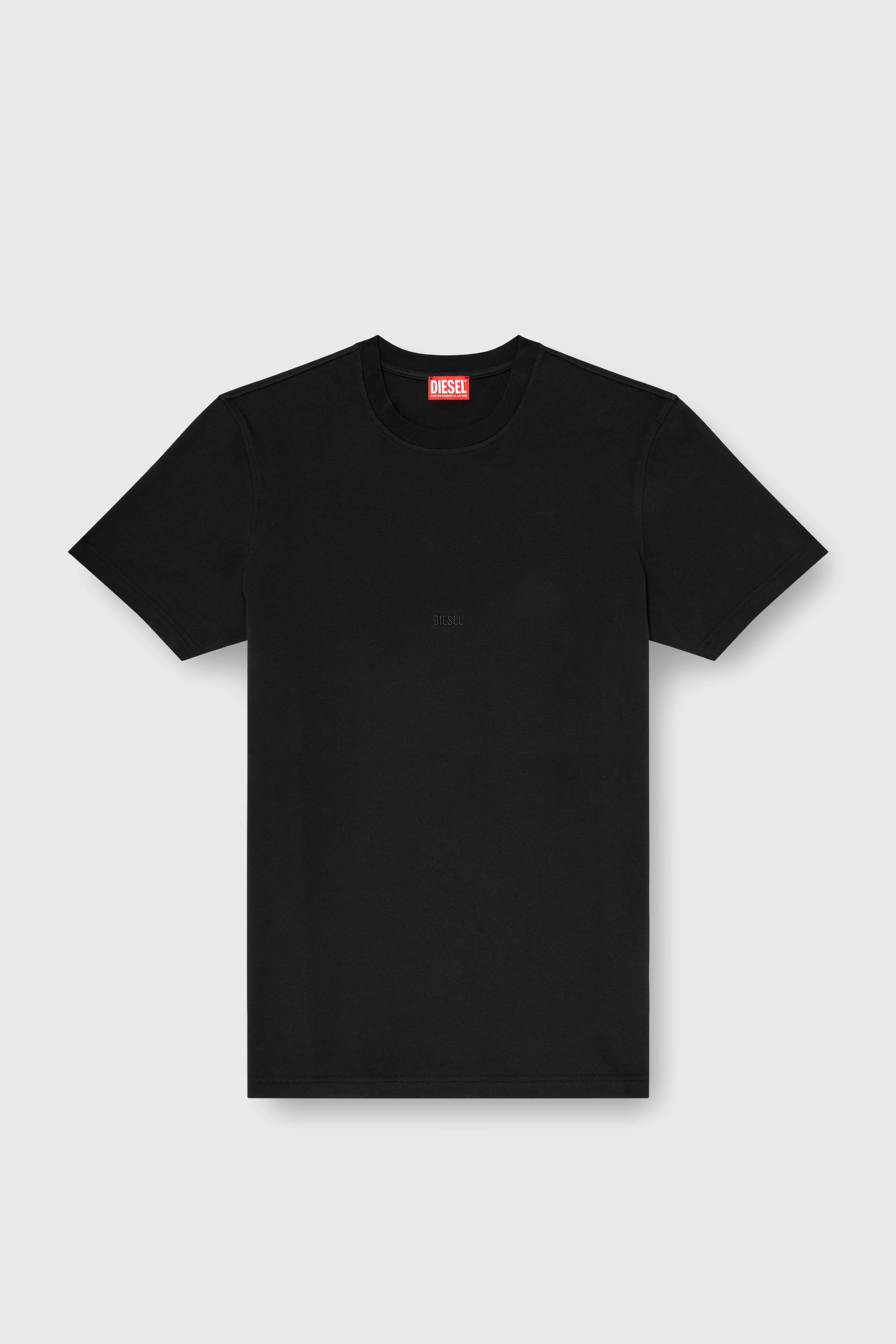 Diesel - T-ADJUST-AA2, Man's Cotton-interlock T-shirt with logo embroidery in Black - 2