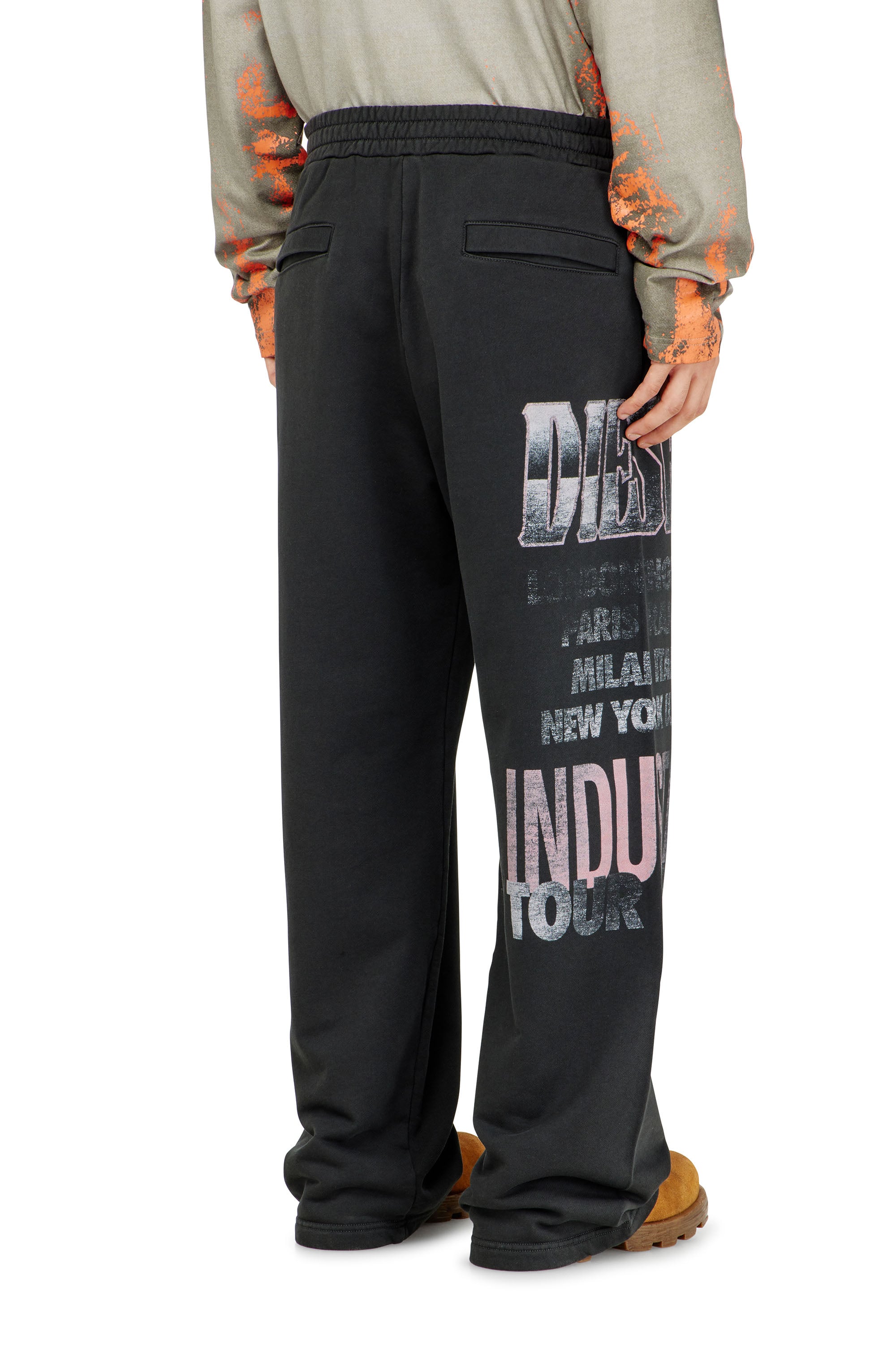 Diesel - P-ILL, Man's Sweatpants with concert graphics in Black - 3
