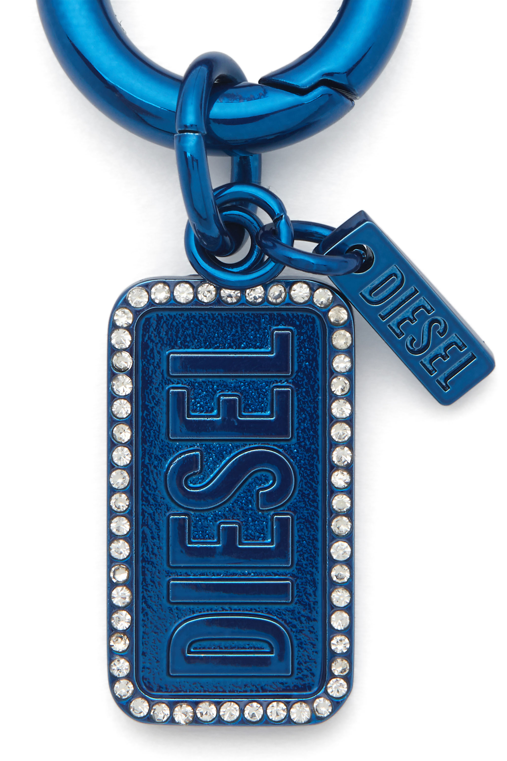 Diesel - CHARM-DIESEL, Unisex's Metal keyring with Diesel logo and rhinestones in Blue - 2