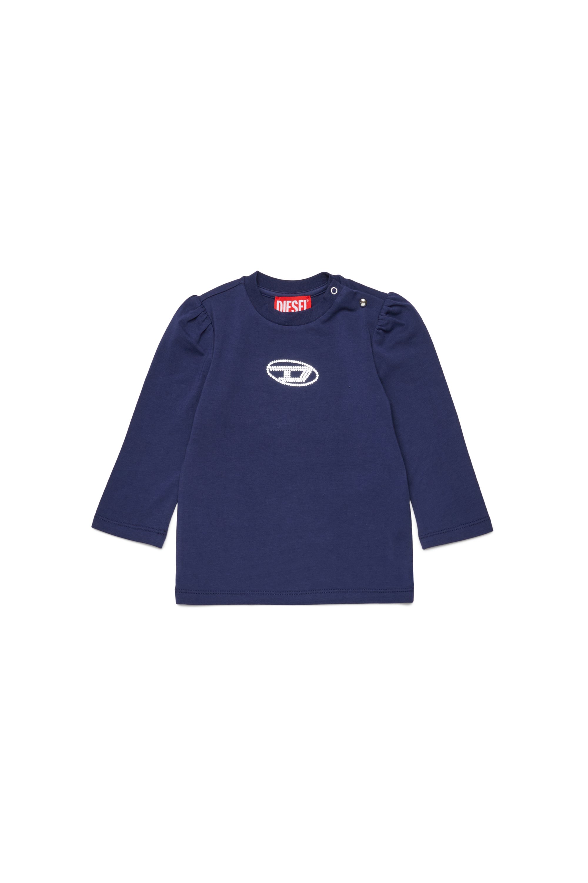 Diesel - TBIRTAB, Woman Top with crystal Oval D logo in Blue - Image 1