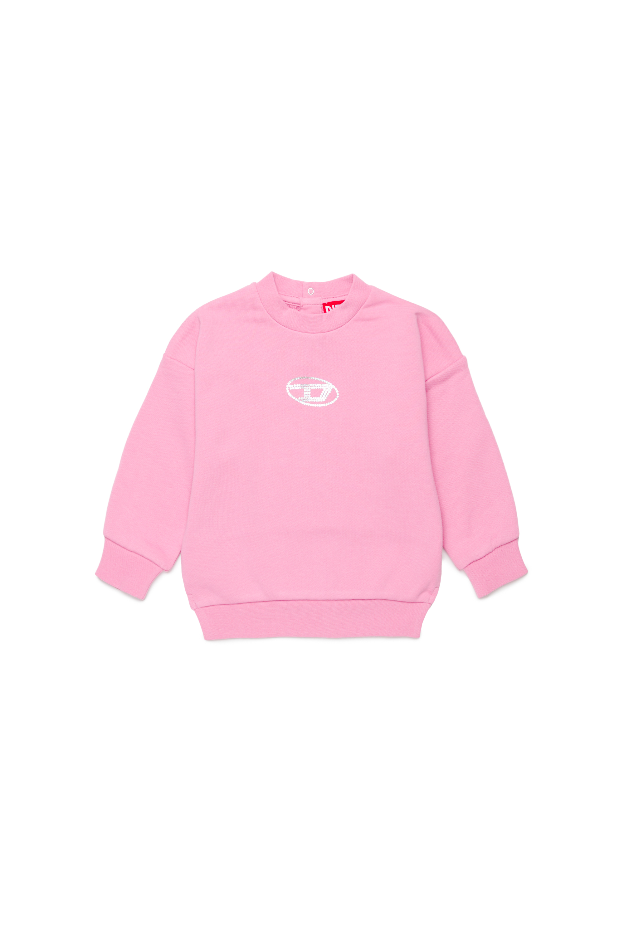Diesel - STILTYB, Woman Sweatshirt with crystal Oval D logo in Pink - Image 1