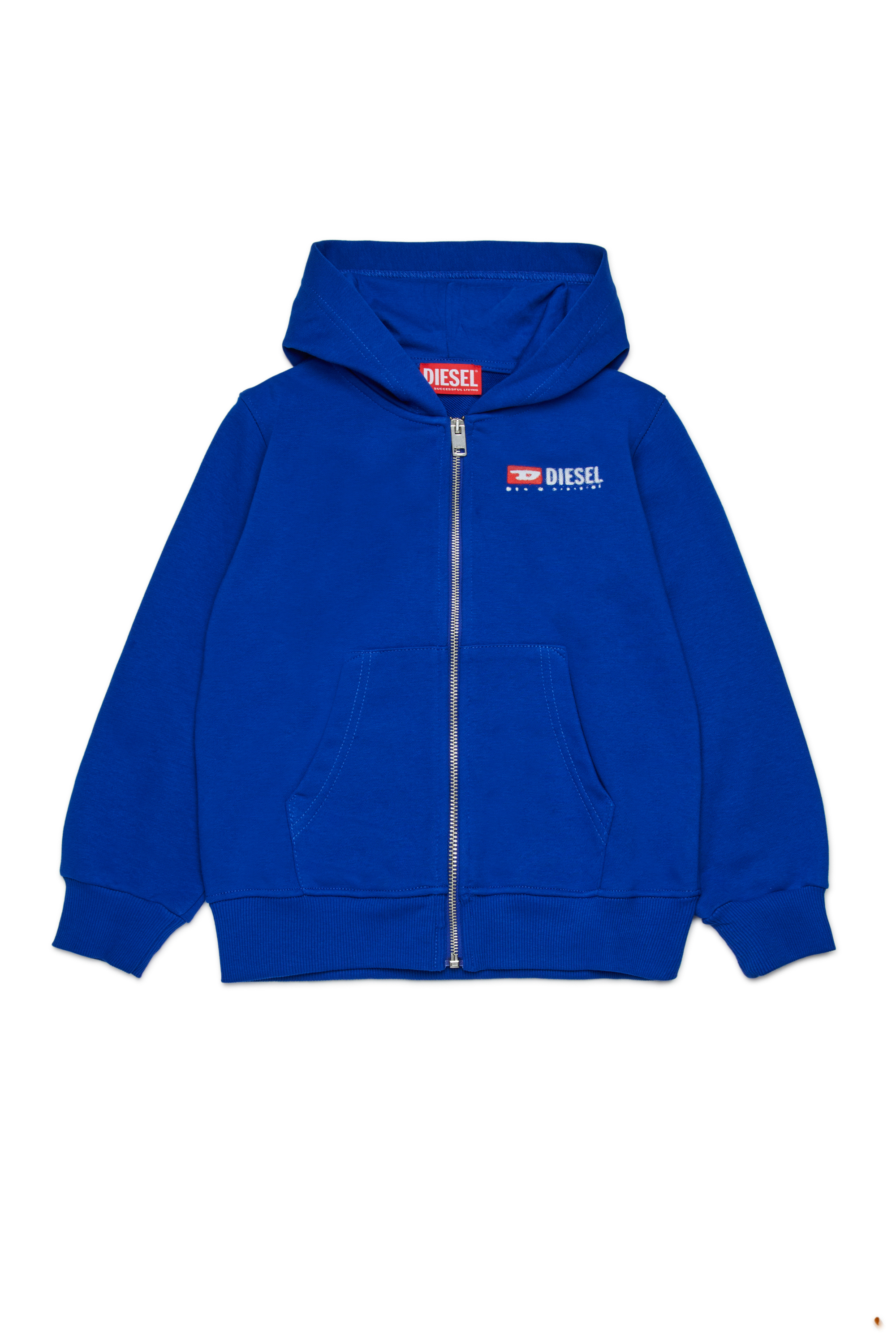 Diesel - SDROPSHOODZ OVER, Man's Cotton zip-up hoodie in Blue - 1