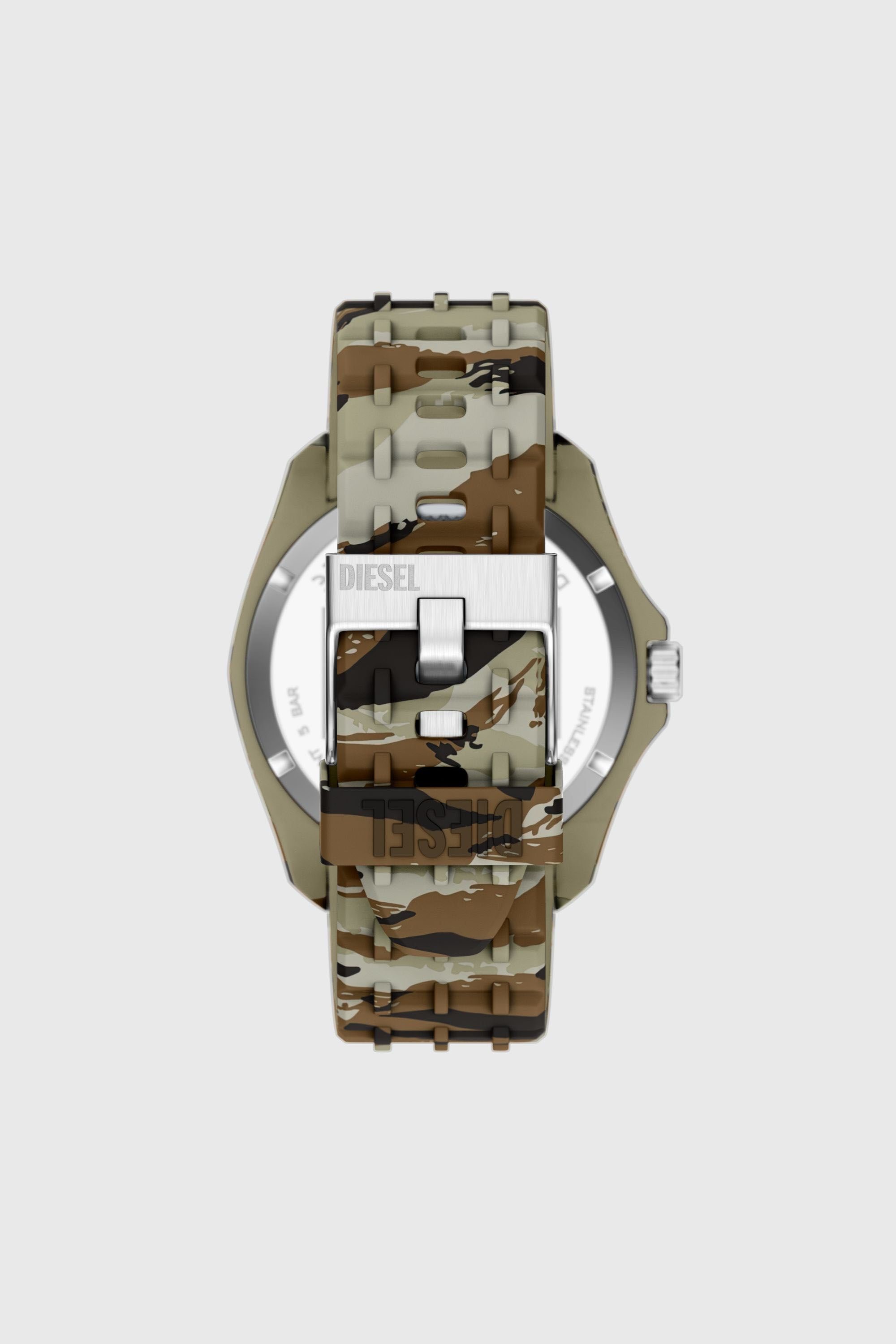 Diesel - DZ2242 WATCH, Man's Stinger camo silicone watch in Brown/Green - 2