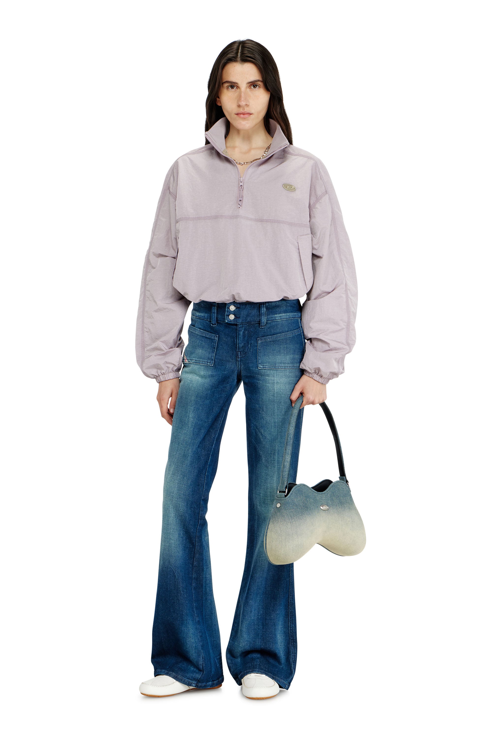 Diesel - DOUBLE-D SHOULDER, Woman's Double-D-Shoulder bag in solarised denim in Light Blue - 2