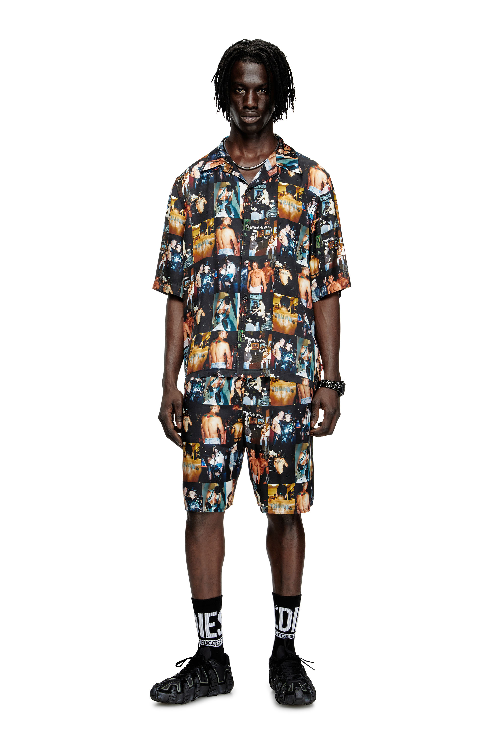 Diesel - PR-S-MEC-TOM25, Unisex's Bowling shirt with graphic prints in Black - 2